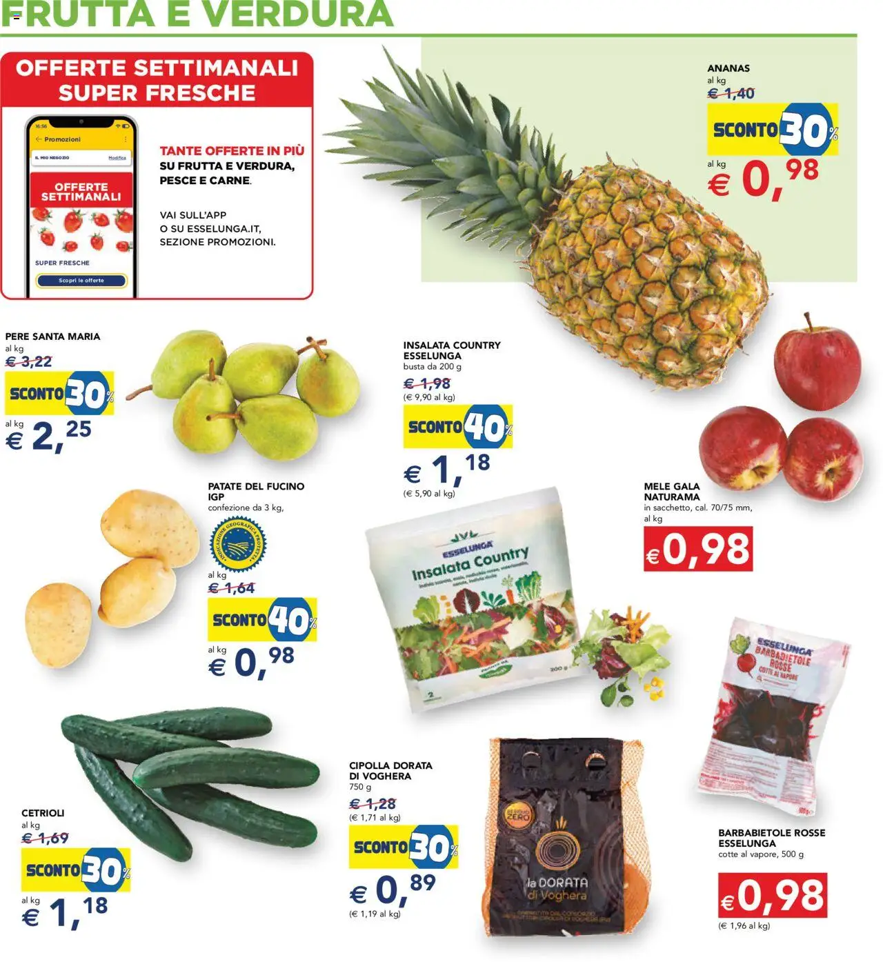 Volantino Esselunga S del 28.08.2025 | Pagina: 16 | Prodotti: Pesce, Cetrioli, Frutta, Ananas