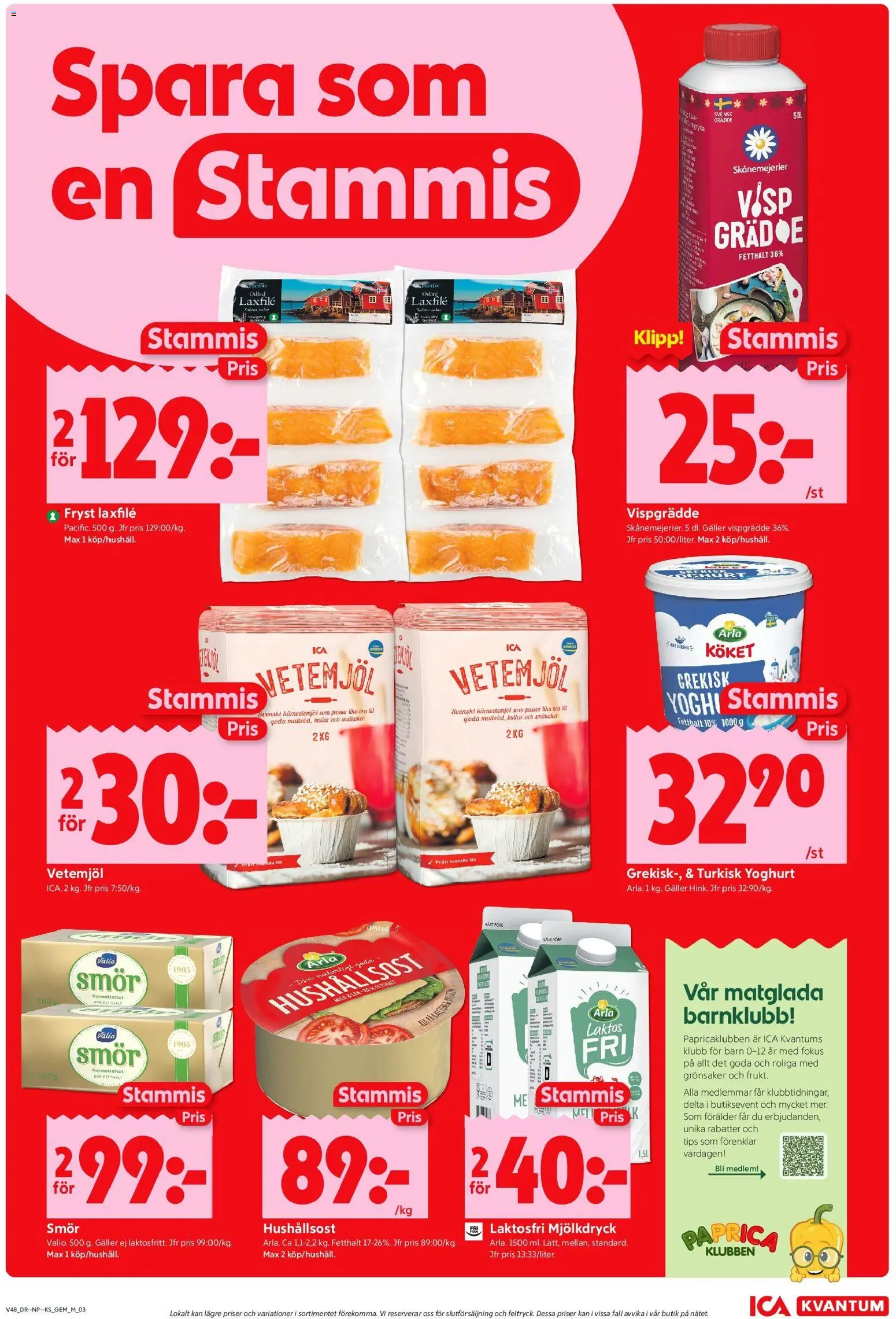 ICA Kvantum reklamblad aktuell från 24.11.2025 | Sida: 3 | Produkter: Visp, Galler, Hushållsost, Smör
