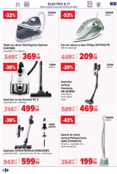 Ofertele Carrefour valabile de la 25.02.2026 | Pagină: 55 | Produse: Enginar, Aparat de călcat, Fier de călcat, Aspirator