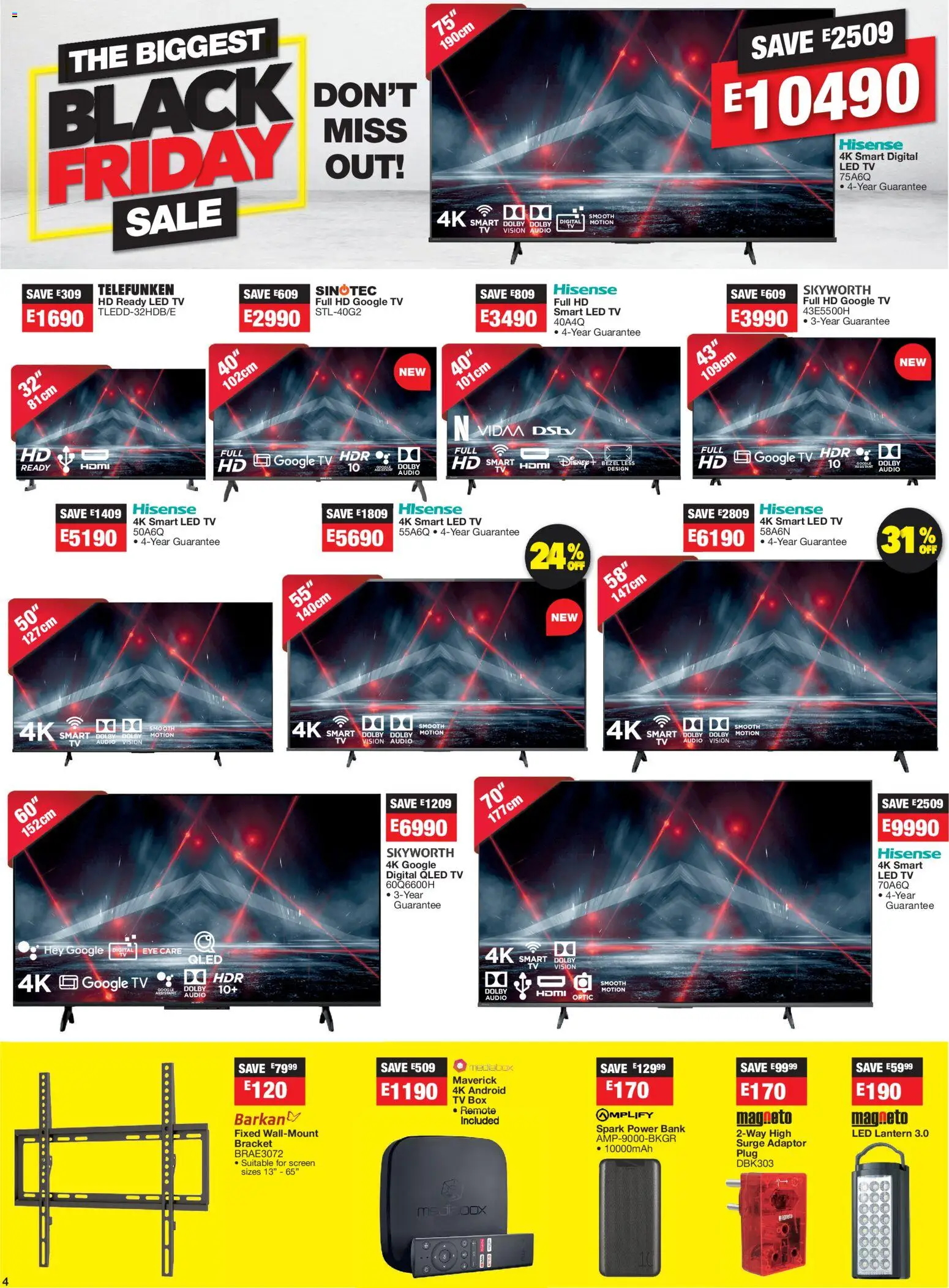 New OK Furniture catalogue – valid from 24.11.2025 | Page: 4 | Products: Audio, Lantern, TV, Box