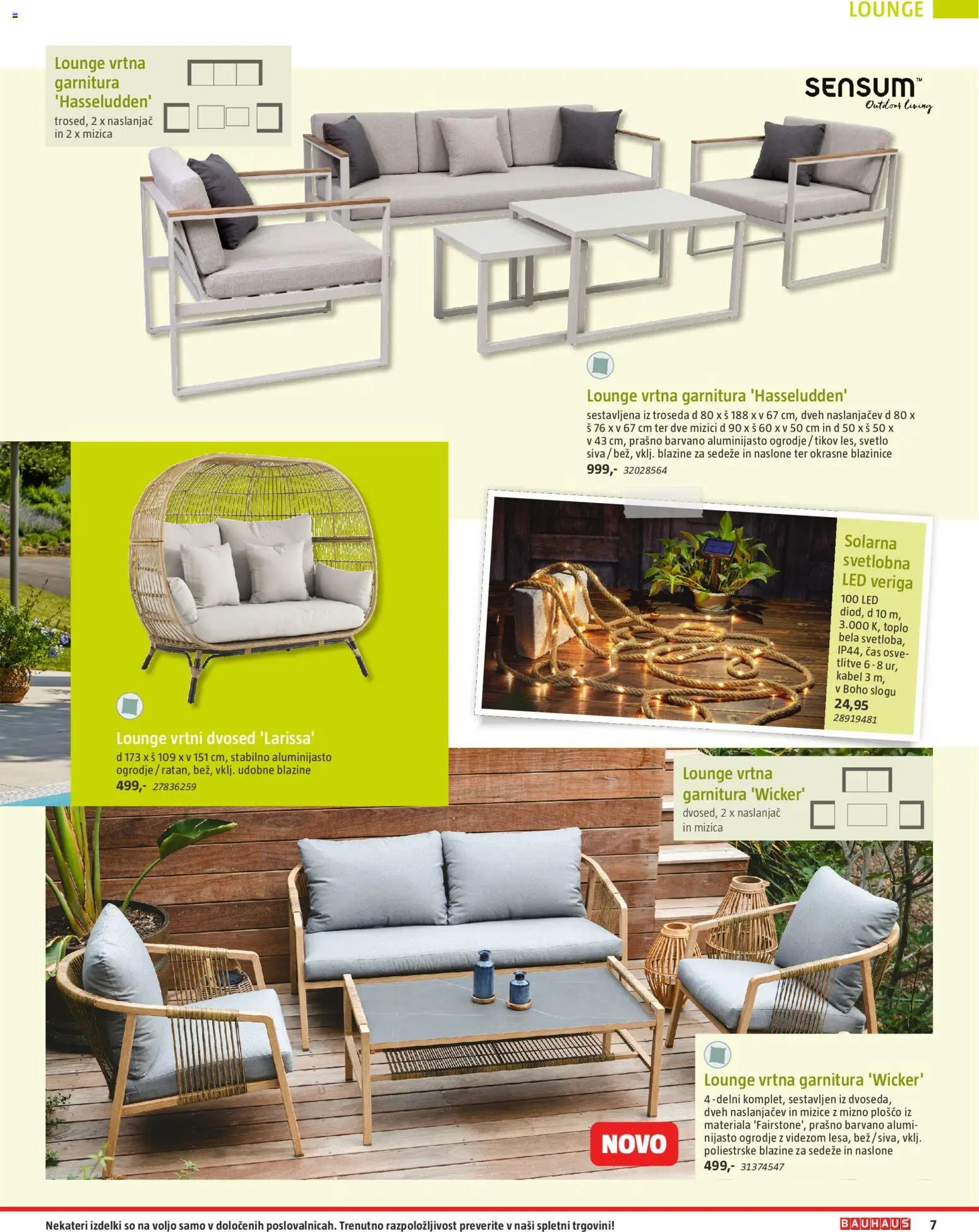 Novi Bauhaus katalog ponudbe – veljaven od 22.04.2026 | Stran: 7 | Izdelki: Vrtna garnitura, Mizica, Naslanjač, Dvosed