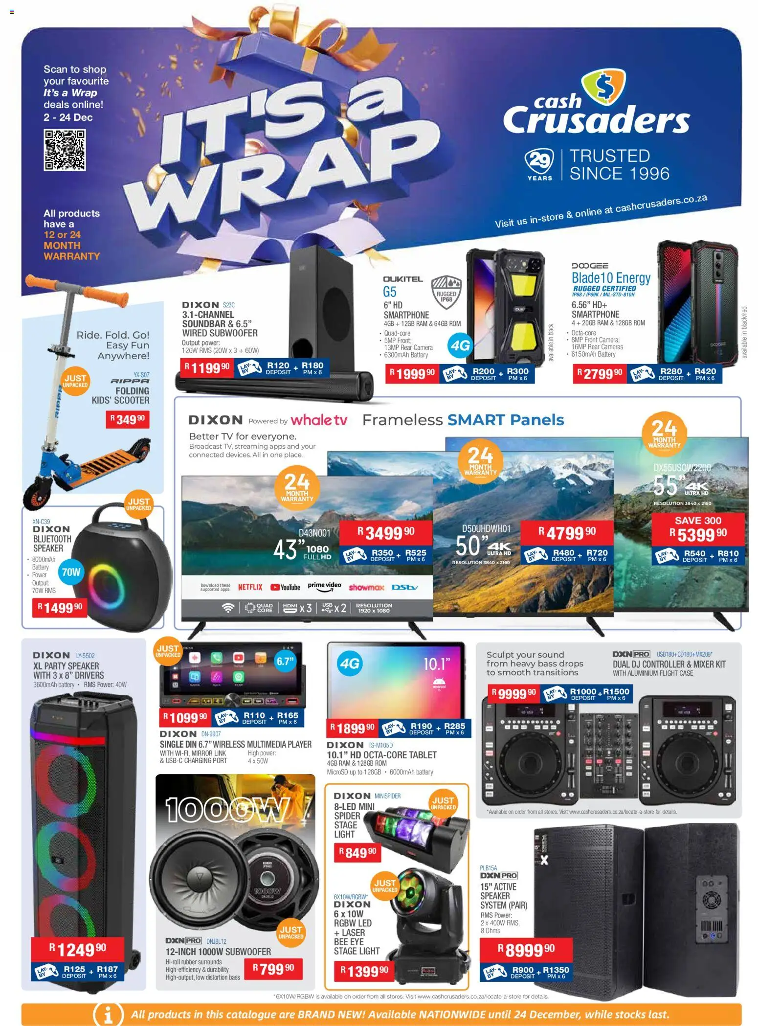 New Cash Crusaders catalogue – valid from 02.12.2025 | Page: 1 | Products: Smartphone, Speaker, Soundbar, Subwoofer