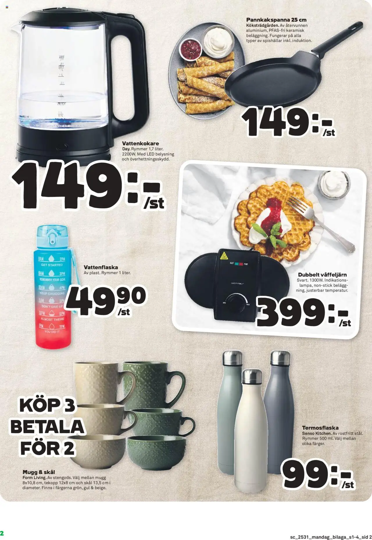 Stora Coop reklamblad aktuell från 28.07.2025 | Sida: 14 | Produkter: Vattenkokare, Vattenflaska, Våffeljärn