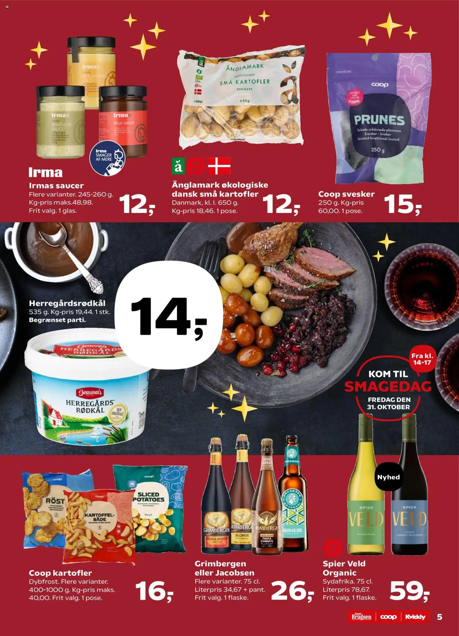 Super Brugsen tilbudsavis – gyldig fra 31.10.2025 | Side: 5 | Produkter: Kartofler, Rødkål, Svesker
