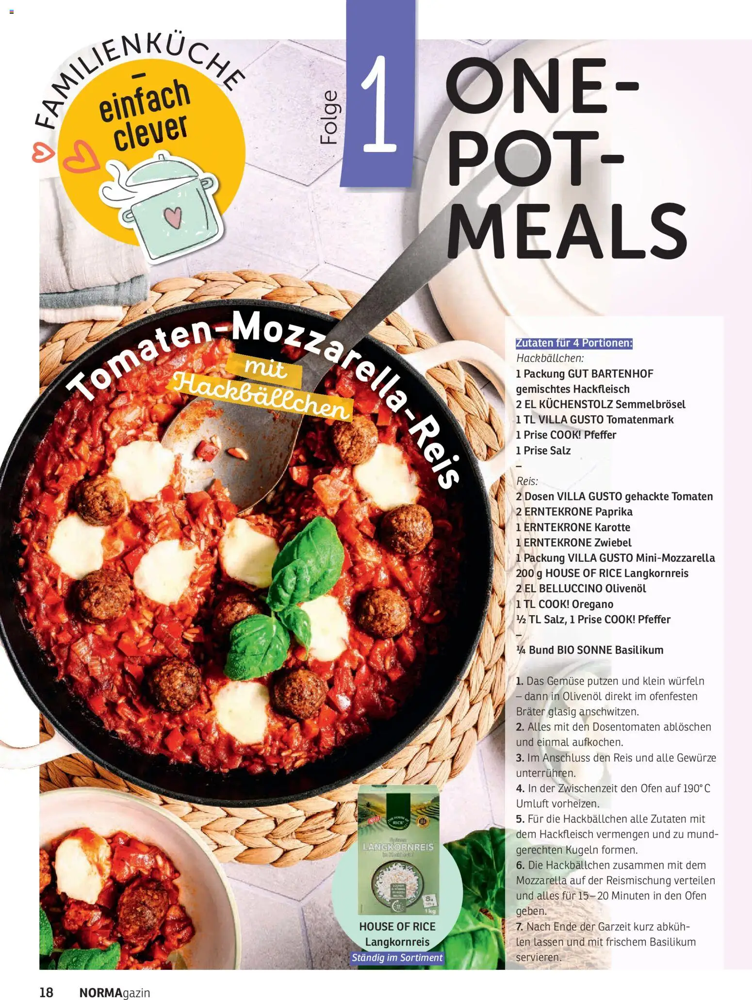 Norma NORMAgazin Januar/Februar 2026 – gültig ab 01.01.2026 | Seite: 18 | Produkte: Olivenol, Tomaten, Karotte, Hackfleisch