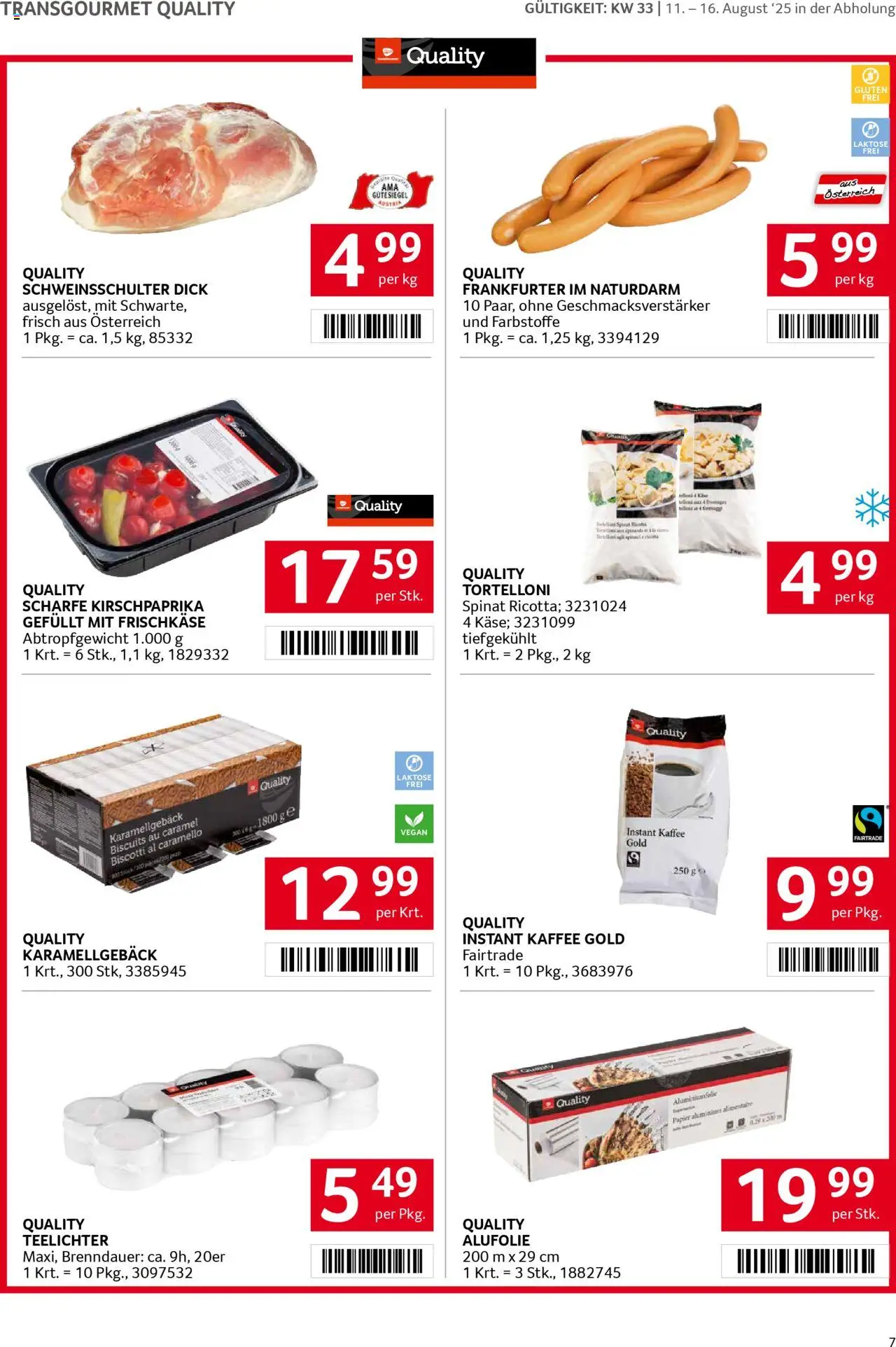 Transgourmet Flugblatt gültig ab 10.08.2025 | Seite: 7 | Produkte: Kaffee