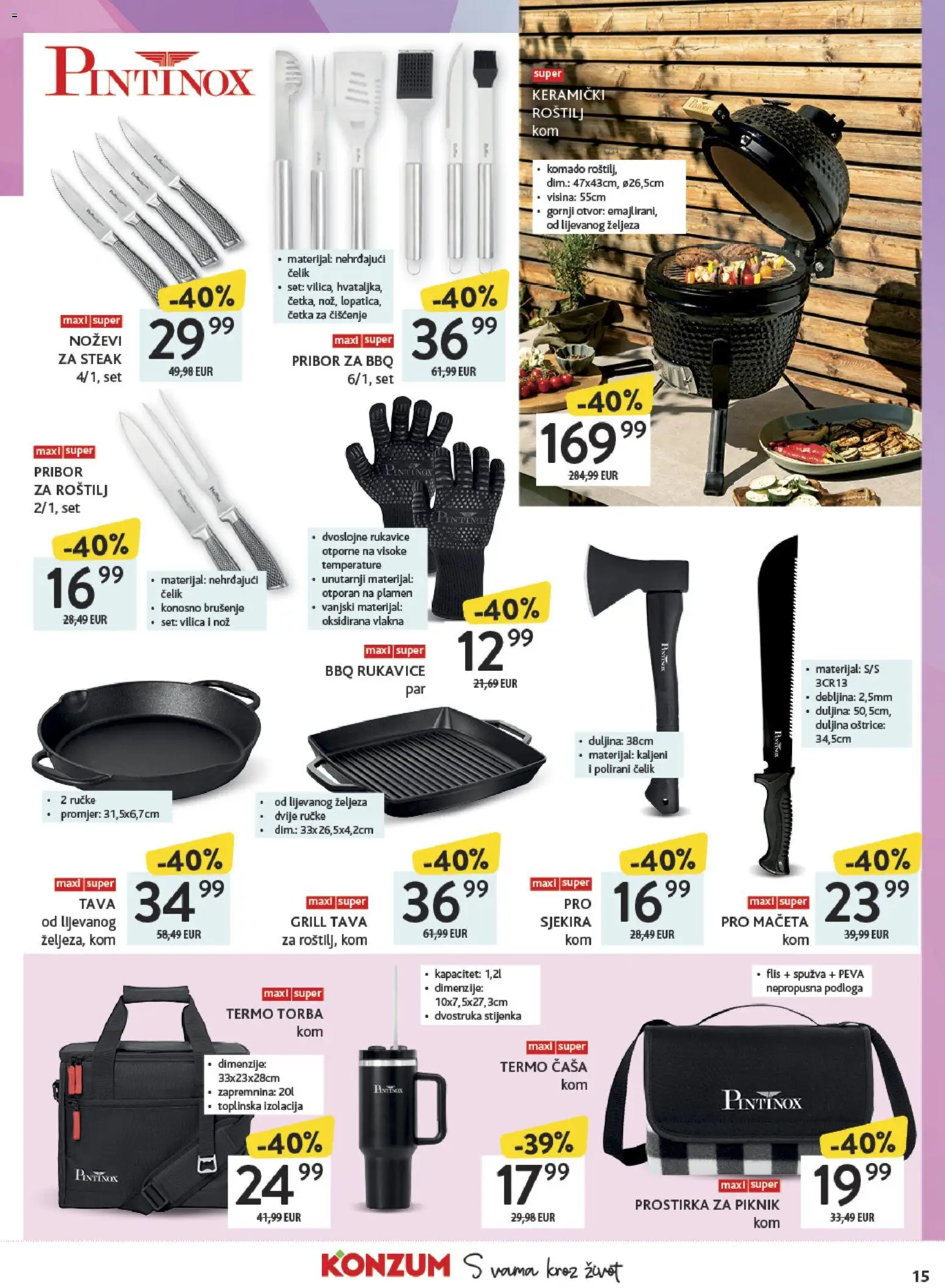 Konzum HR akciós ujság - amely érvényes a következő dátumtól: 27.04.2026 | Oldal: 15 | Termékek: Grill