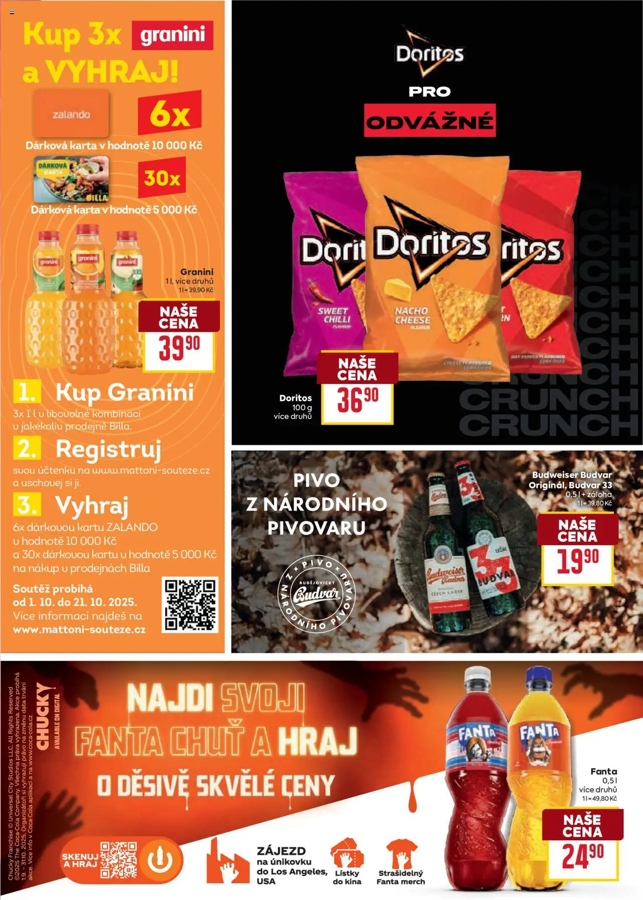 Billa katalog - Podzimní nápoje 2 od 01.10.2025 | Strana: 17 | Produkty: Pivo, Doritos, Budvar 33, Granini
