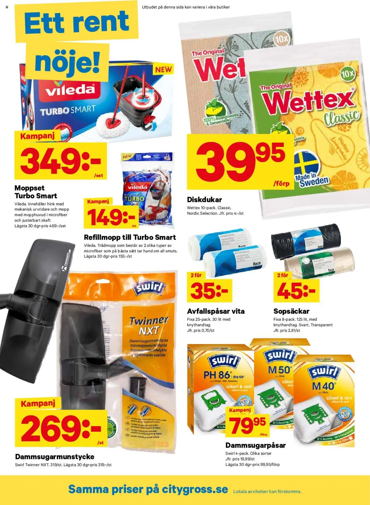 City Gross reklamblad aktuell från 18.08.2025 | Sida: 9 | Produkter: Avfallspåsar, Hink
