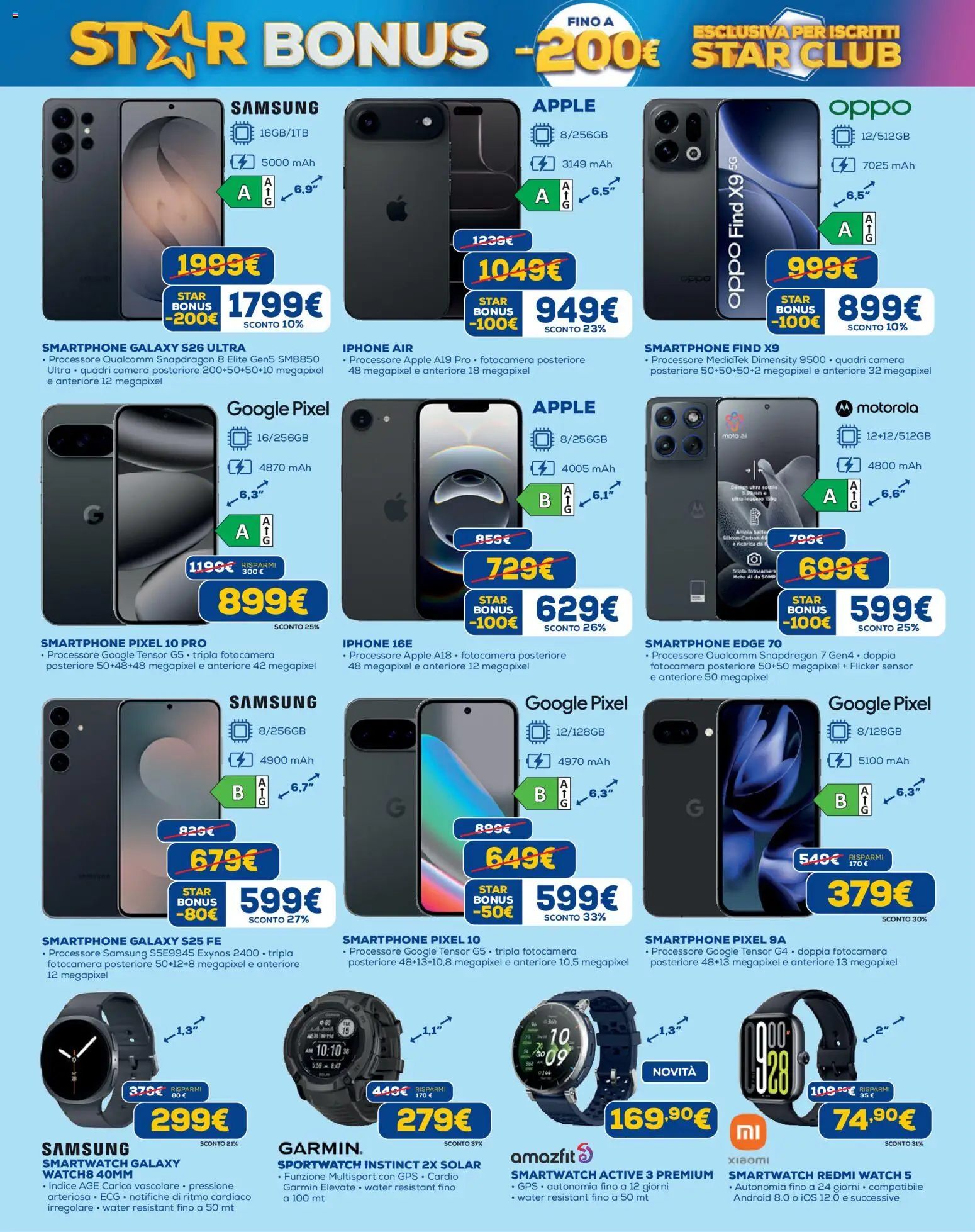 Volantino Euronics del 09.04.2026 | Pagina: 6 | Prodotti: Xiaomi, Fotocamera, Smartwatch, Samsung