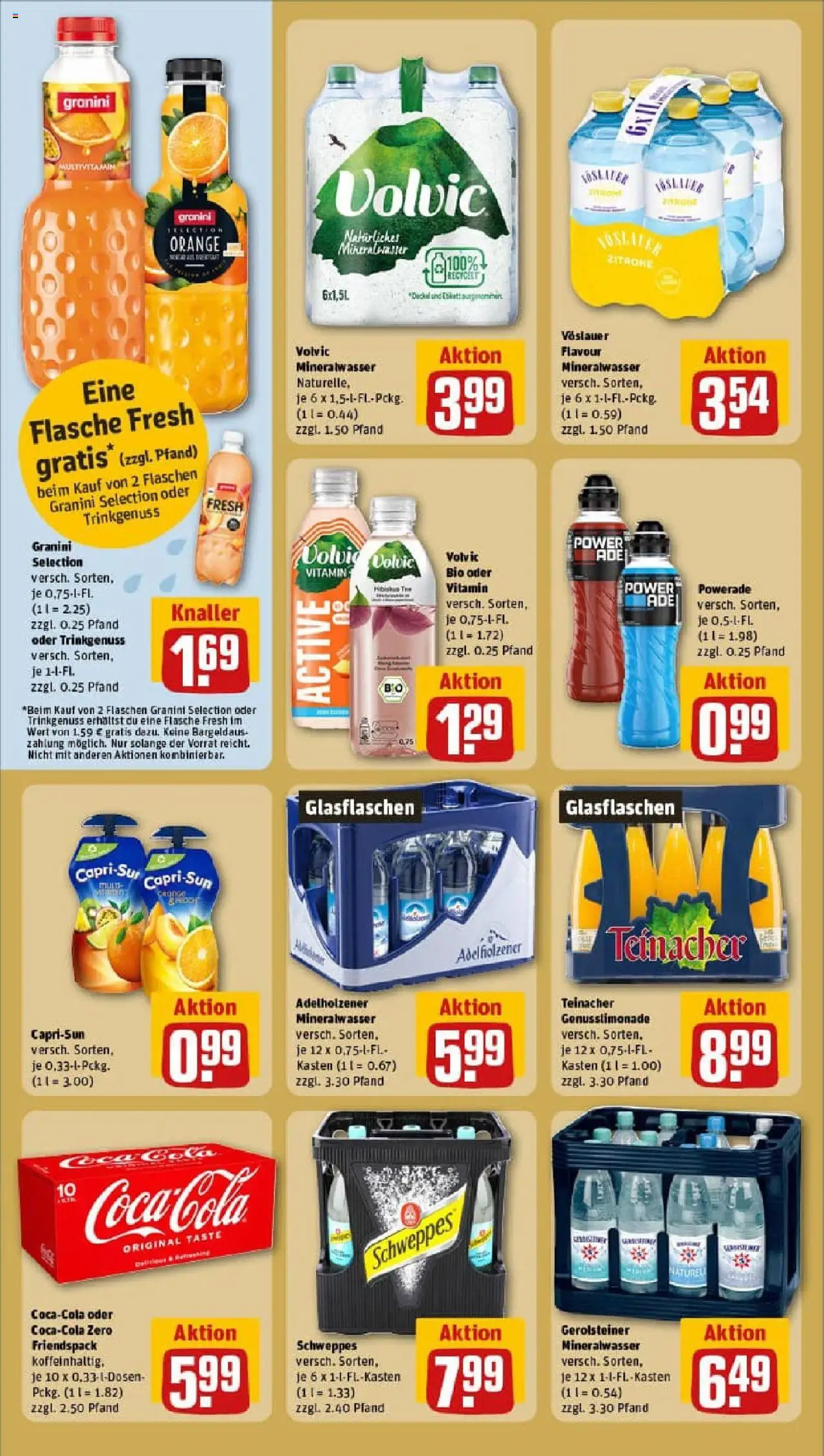 Rewe prospekt Marburg	 – gültig ab 28.09.2025 | Seite: 18 | Produkte: Adelholzener, Schweppes, Volvic, Gerolsteiner