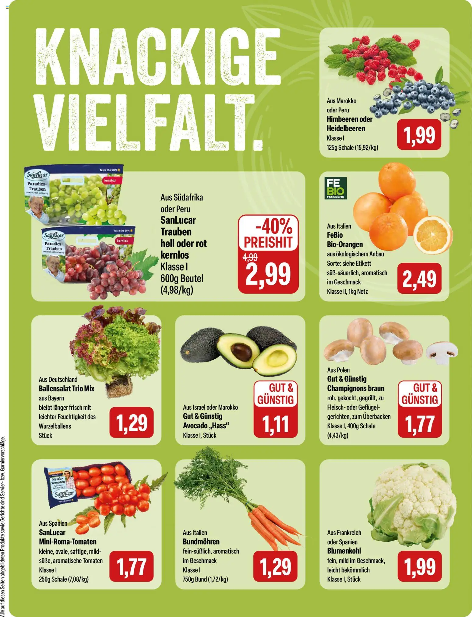 Feneberg Angebote – gültig ab 19.02.2026 | Seite: 5 | Produkte: Himbeeren, Trauben, Avocado, Blumenkohl