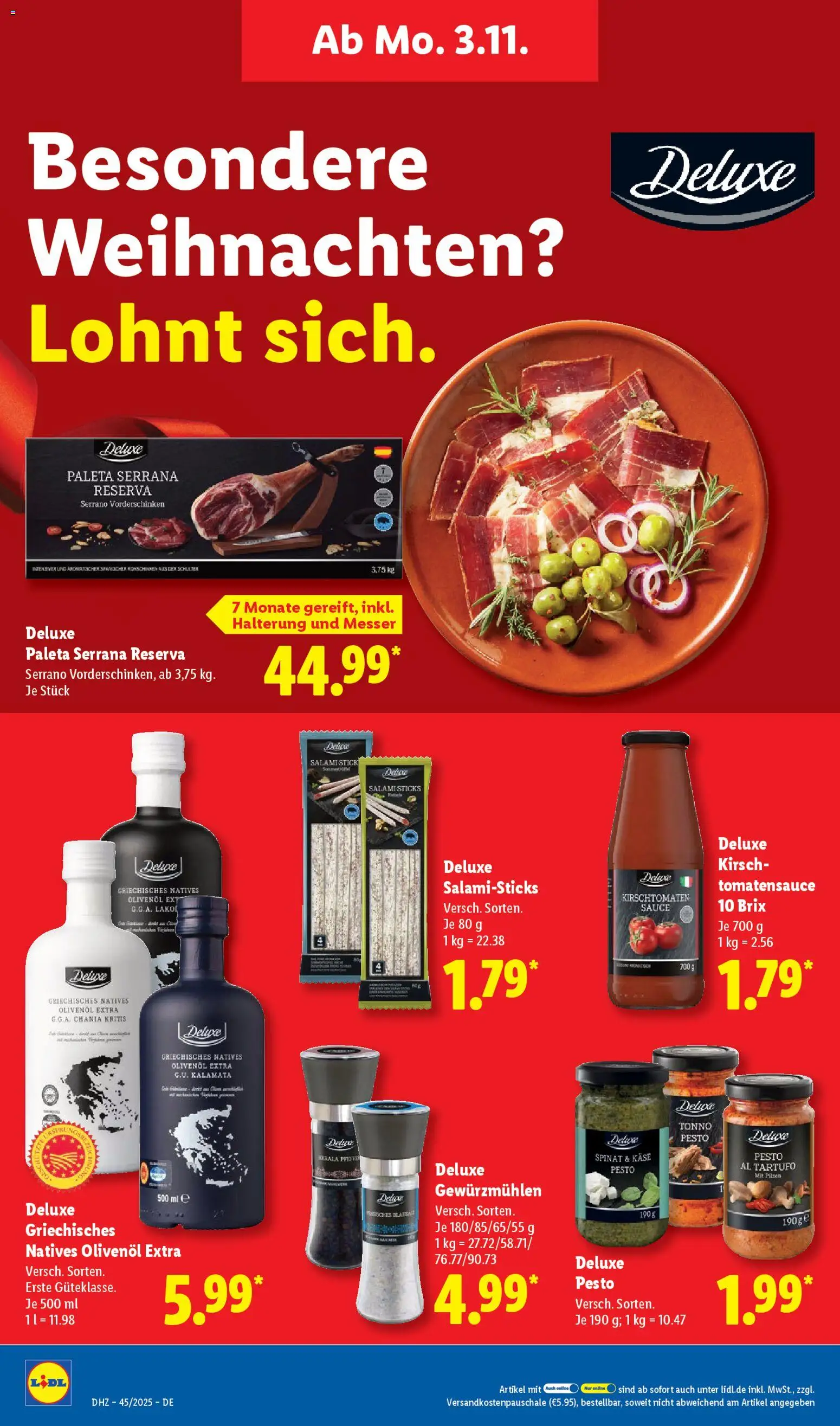 Lidl Prospekt Gladenbach – gültig ab 03.11.2025 | Seite: 24 | Produkte: Käse, Olivenol, Tür, Salami