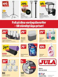 Jula reklamblad aktuell från 04.09.2025 | Sida: 18 | Produkter: Tvättmedel, Sköljmedel, Hushållspapper, Packtejp