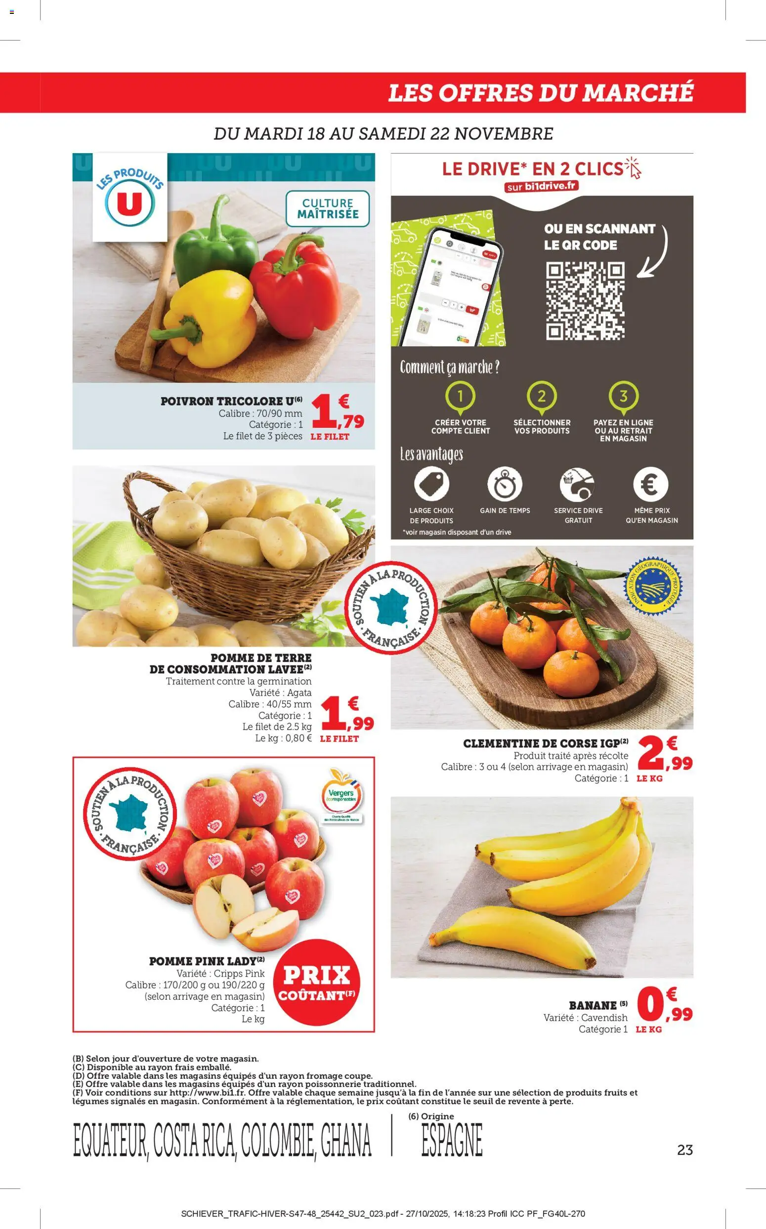 {H1} | Page: 23 | Produits: Clémentine, Poivron, Pomme de terre de consommation, Banane
