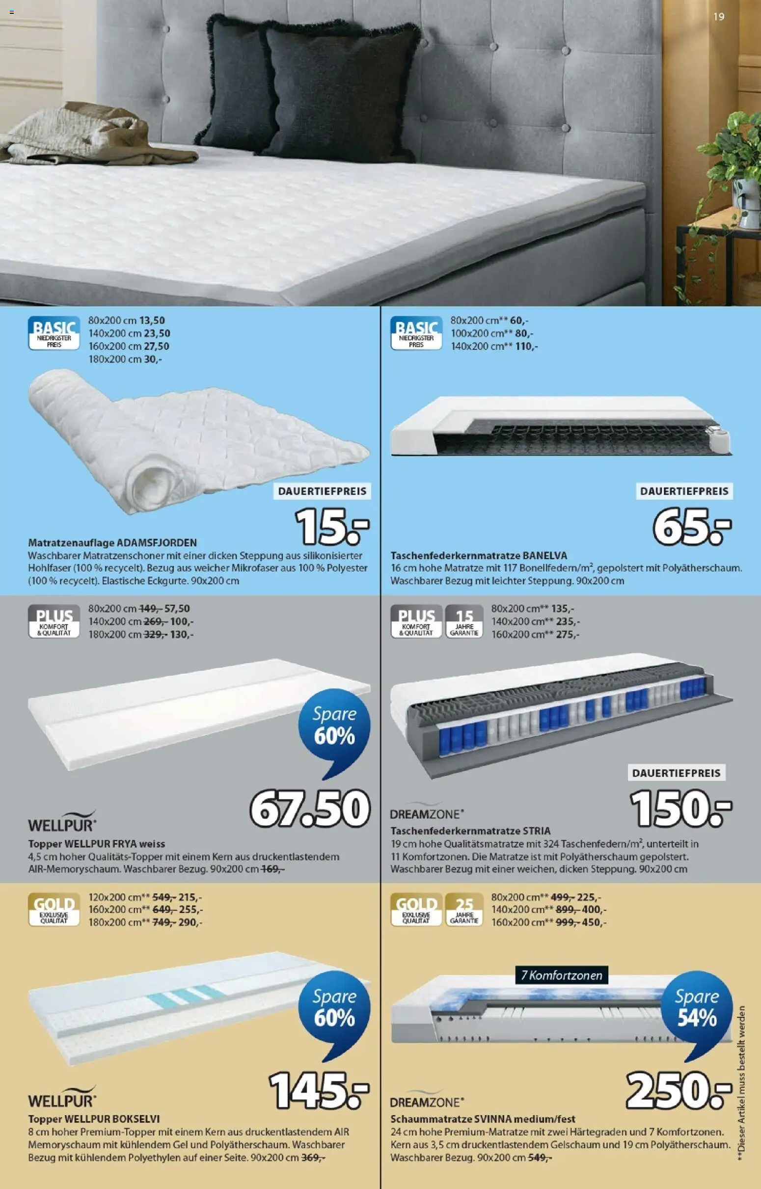 JYSK aktionen – gültig ab 17.03.2026 | Seite: 19 | Produkte: Matratze, Topper, Matratzenschoner