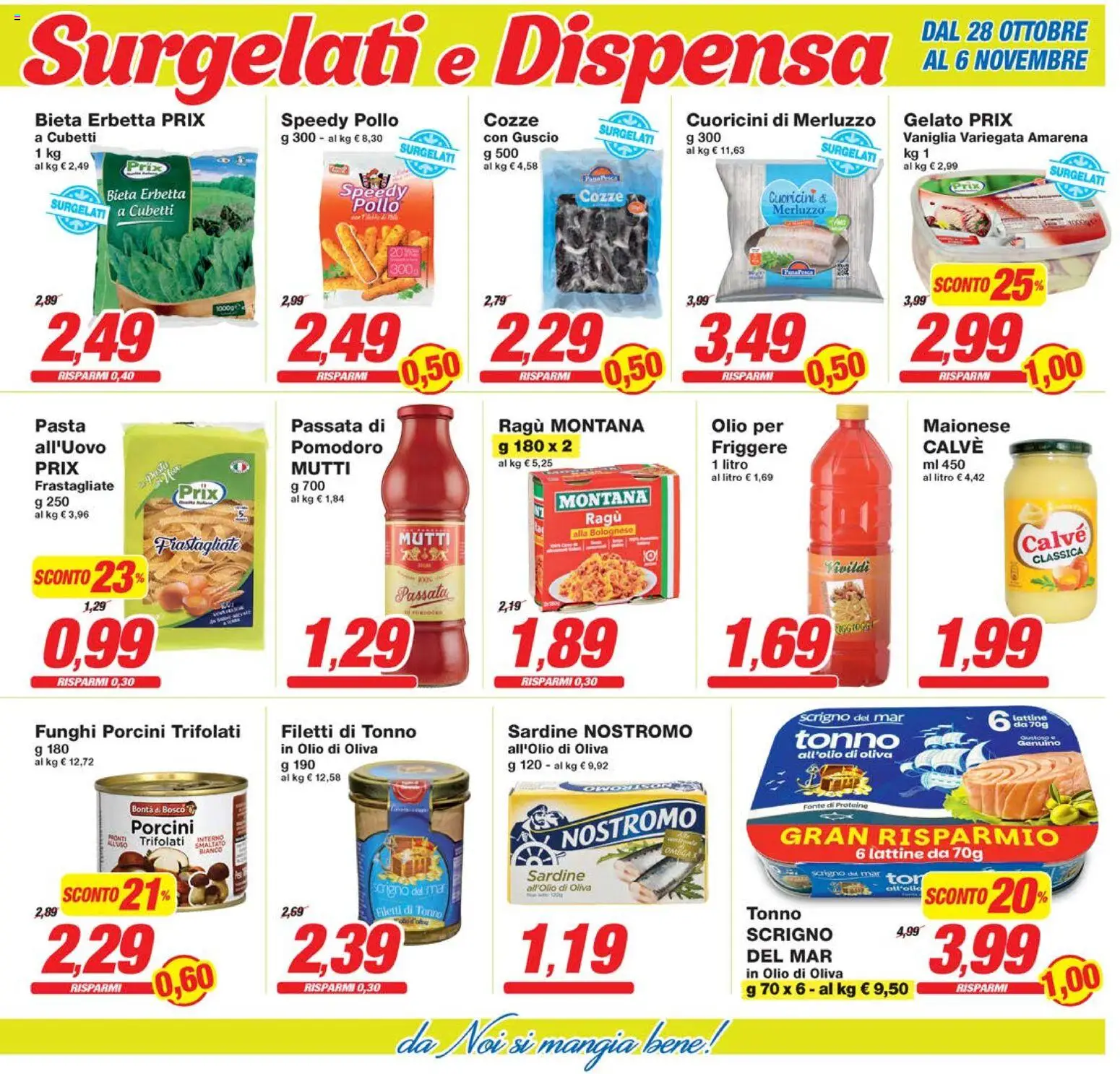 Volantino Prix del 28.10.2025 | Pagina: 11 | Prodotti: Merluzzo, Cozze, Tonno, Amarena