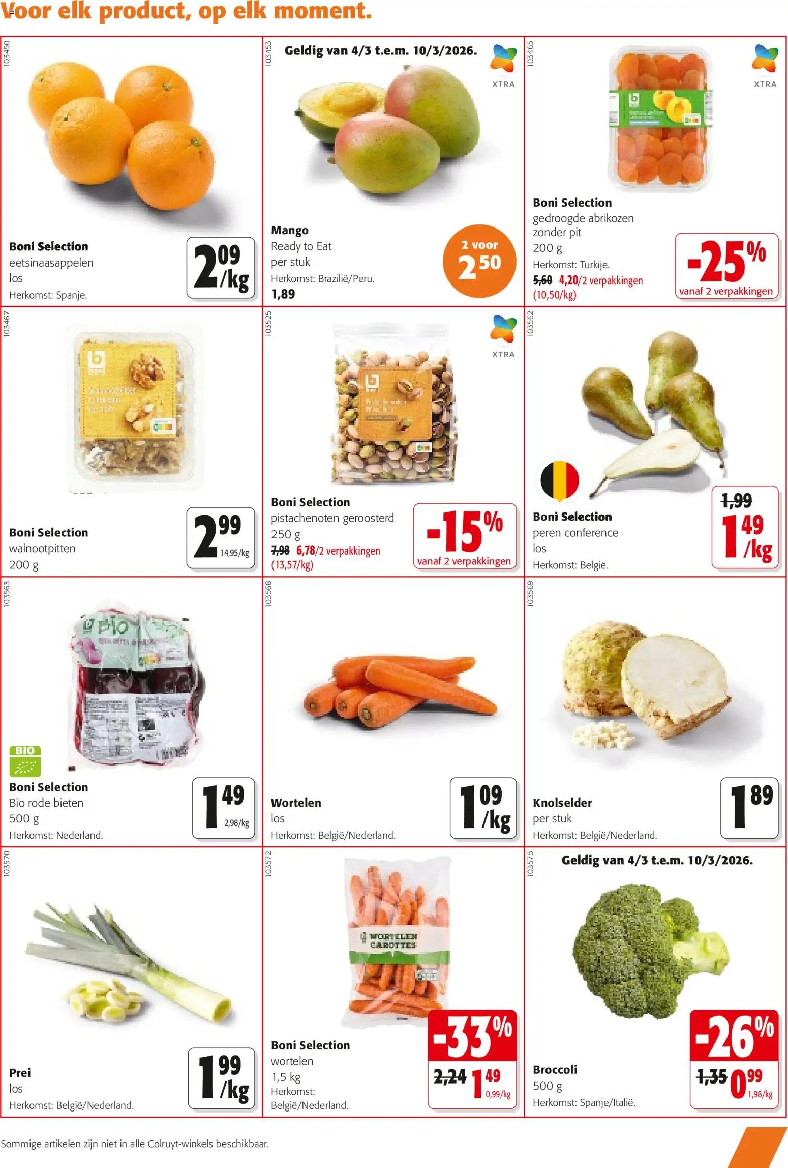 {H1} | Pagina: 9 | Producten: Prei, Mango, Wortelen, Broccoli