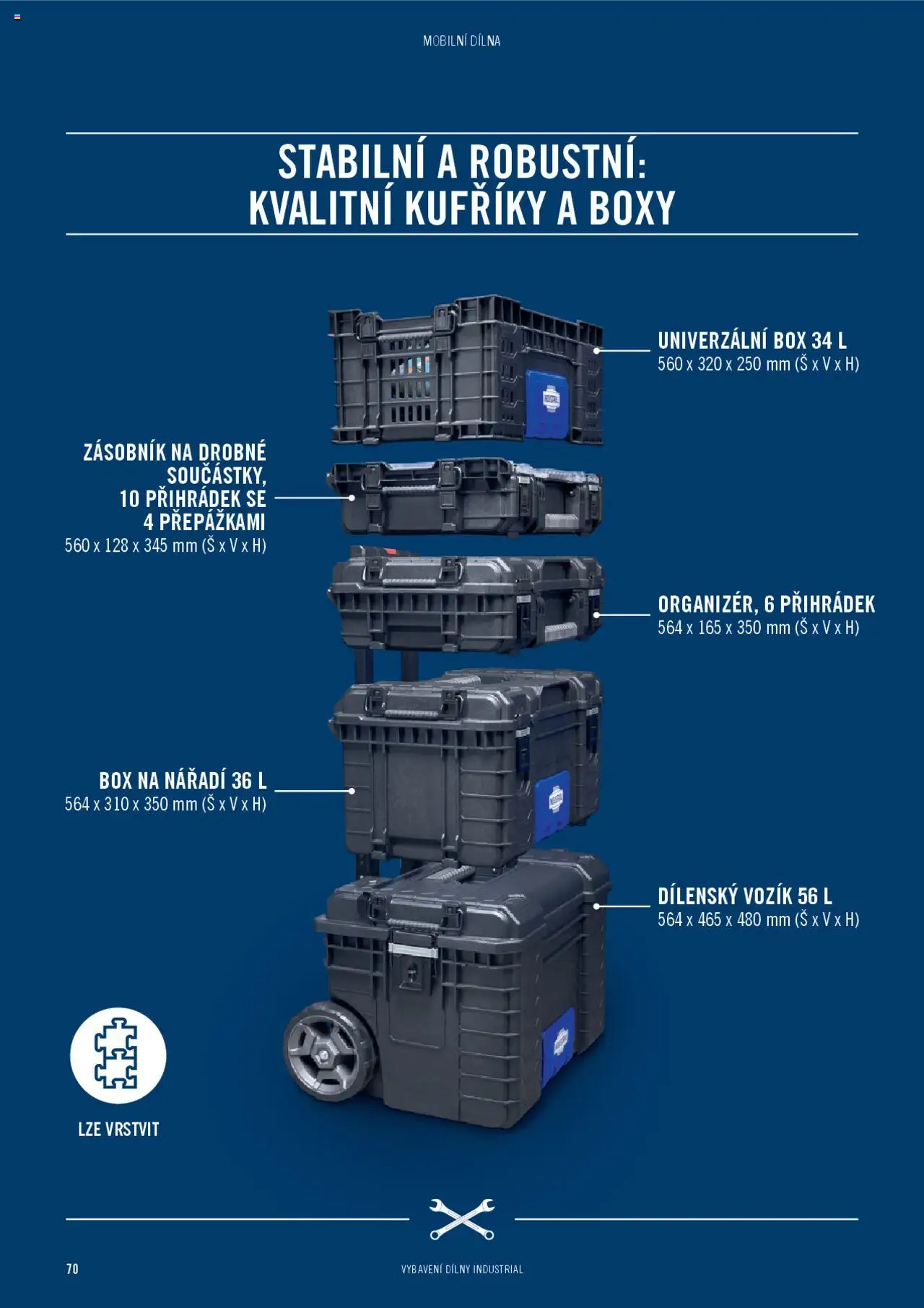 HORNBACH katalog - INDUSTRIAL - Systém vybavení dílny od 06.02.2025 | Strana: 70 | Produkty: Box, Box na nářadí, Zásobník, Nářadí