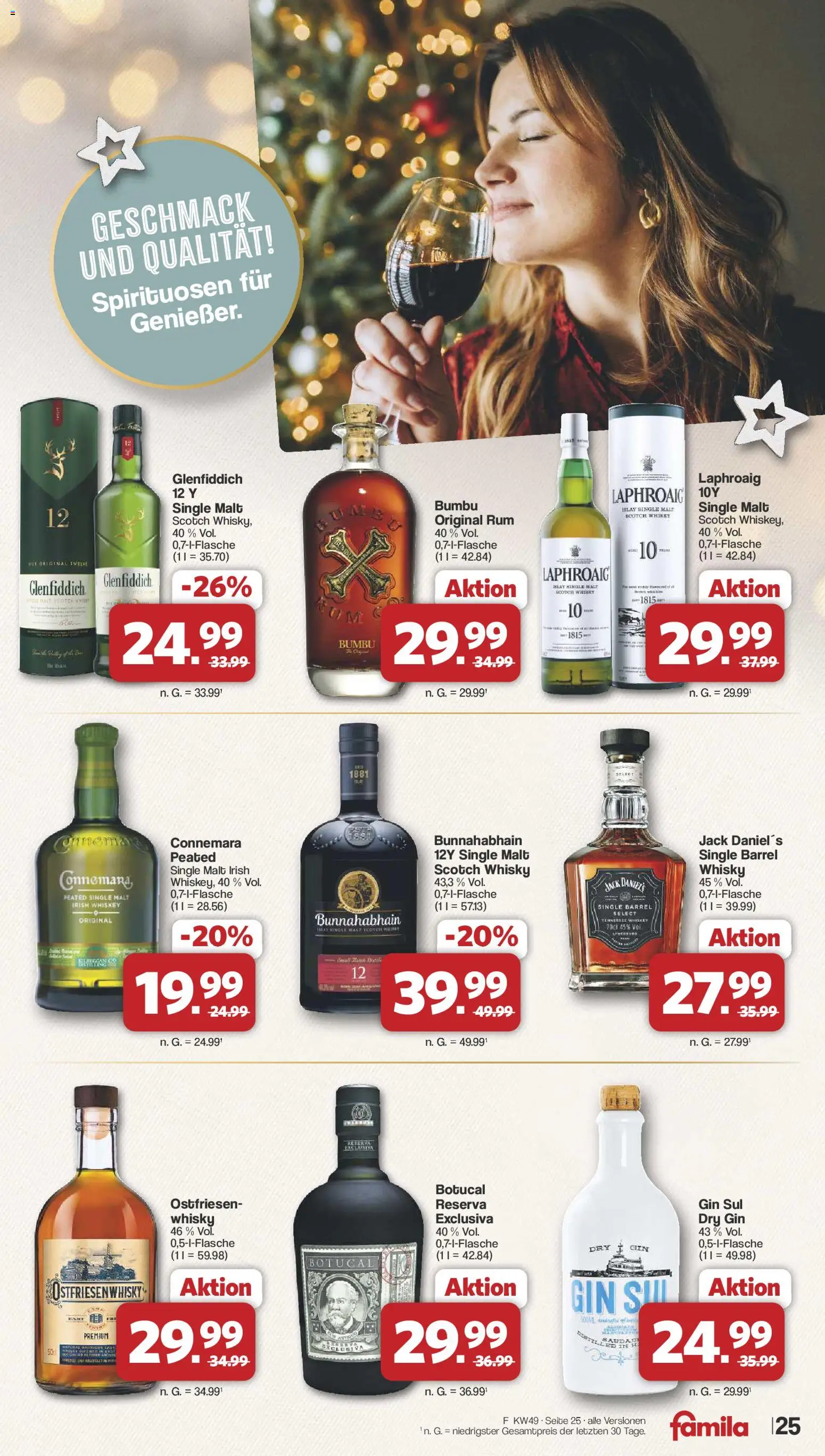 Famila Nordwest Prospekt 	 – gültig ab 01.12.2025 | Seite: 25 | Produkte: Whisky, Rum, Gin, Whiskey