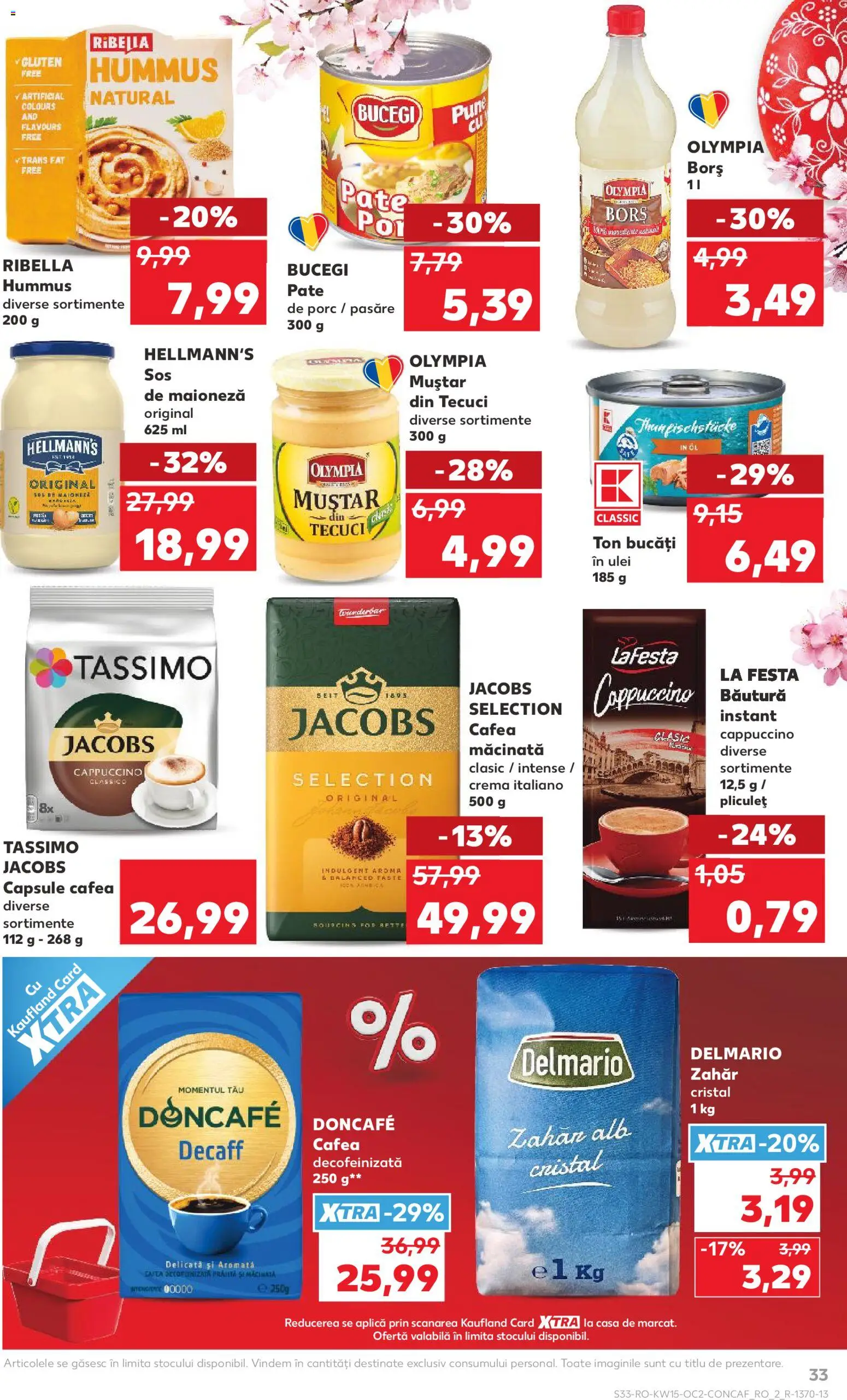 Noul catalog Kaufland – valabil de la 08.04.2026 | Pagină: 33 | Produse: Ulei, Maioneză, Sos, Zahăr