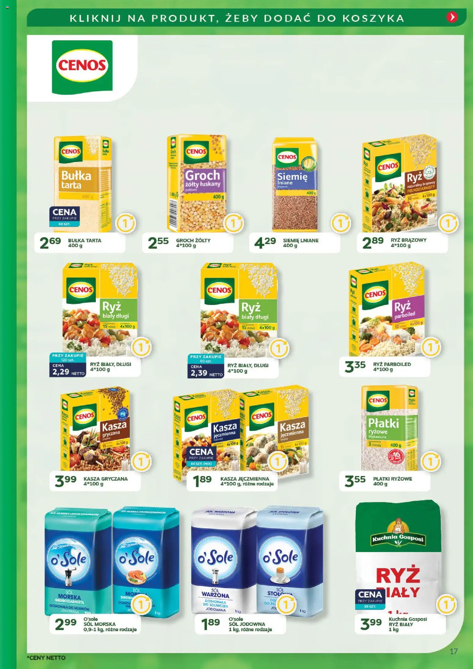 Eurocash Gazetka - Promocje na okrągło od 03.11.2025 | Strona: 17 | Produkty: Płatki ryżowe, Bułka tarta, Płatki, Sól