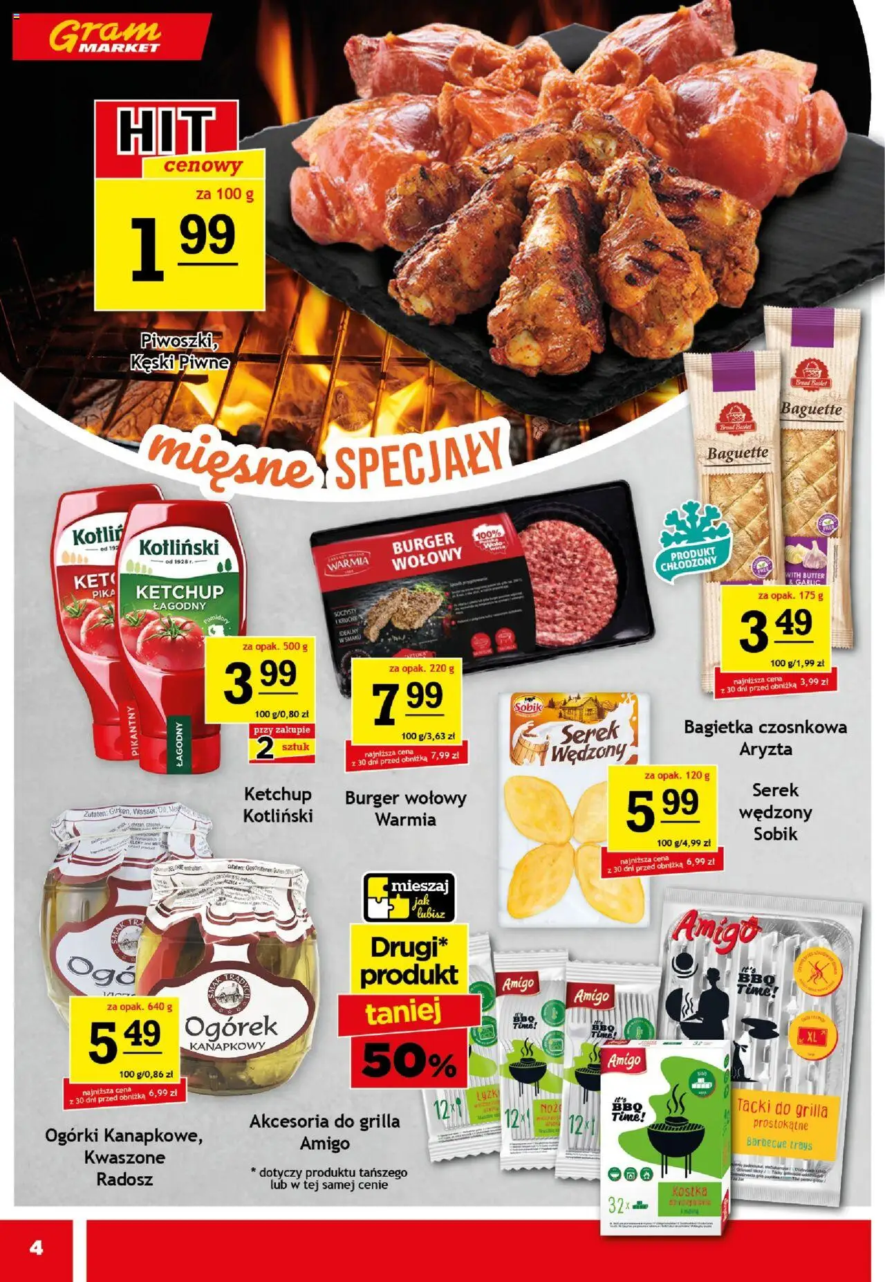 Gram Market Gazetka od 13.08.2025 | Strona: 4 | Produkty: Ketchup, Serek, Bagietka czosnkowa, Ogórki