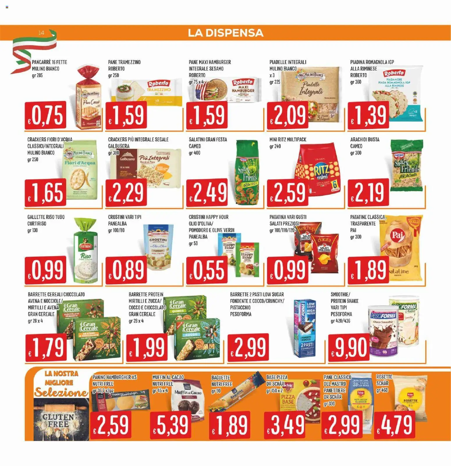 Volantino SISA del 16.04.2026 | Pagina: 14 | Prodotti: Pane, Tubo, Gallette, Hamburger