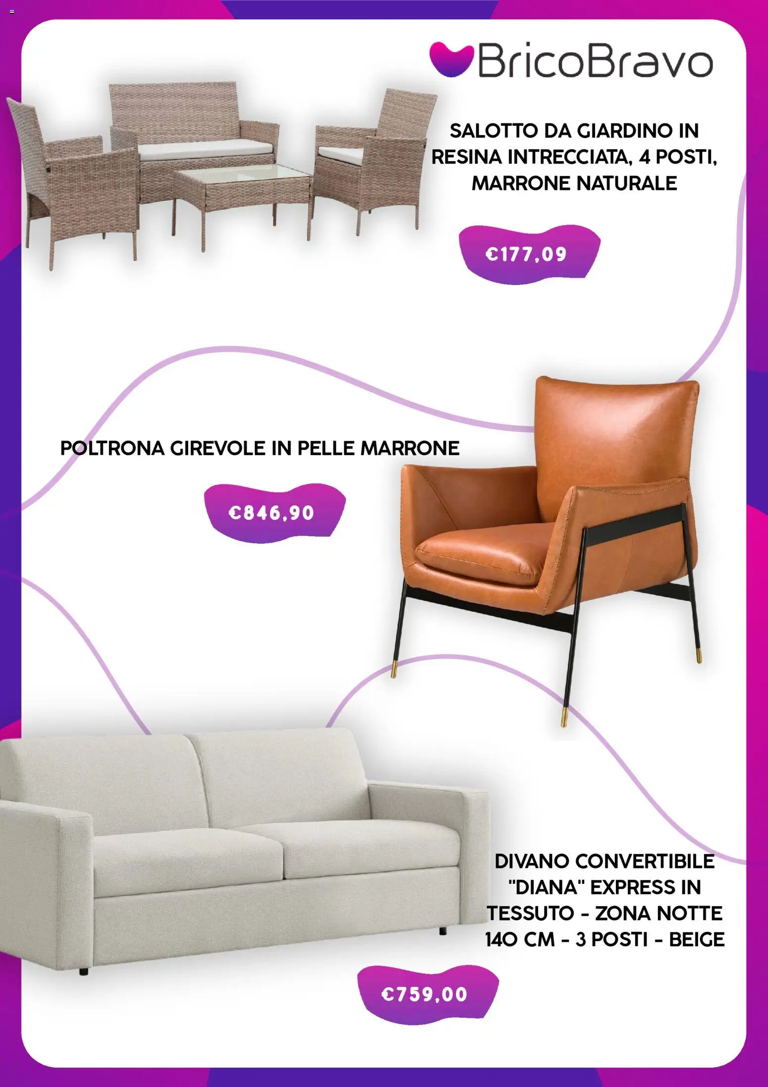 Volantino Brico Bravo del 03.03.2026 | Pagina: 5 | Prodotti: Divano, Poltrona