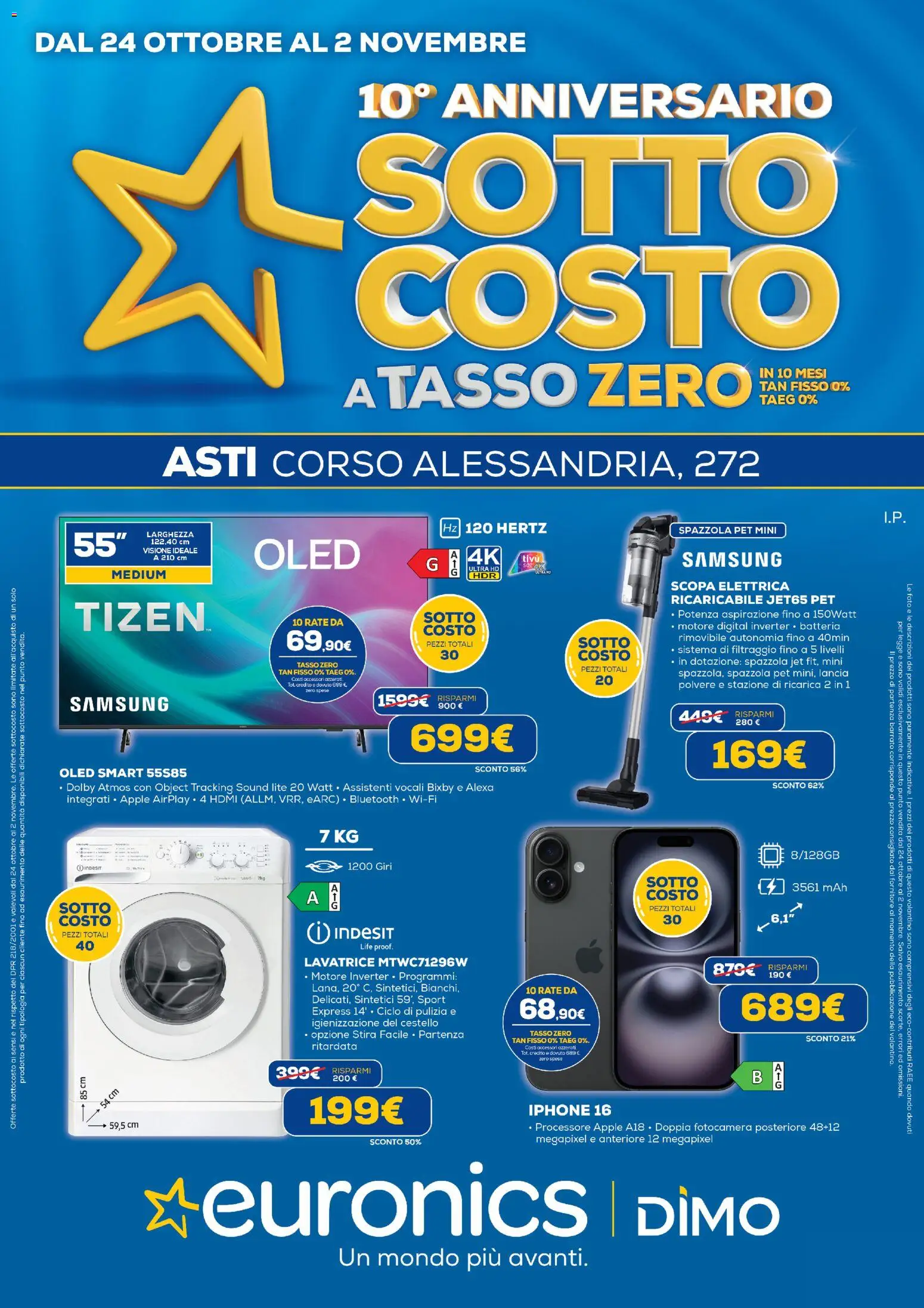 Volantino Euronics del 24.10.2025 | Pagina: 1 | Prodotti: Scopa elettrica, Fotocamera, Batteria, Samsung