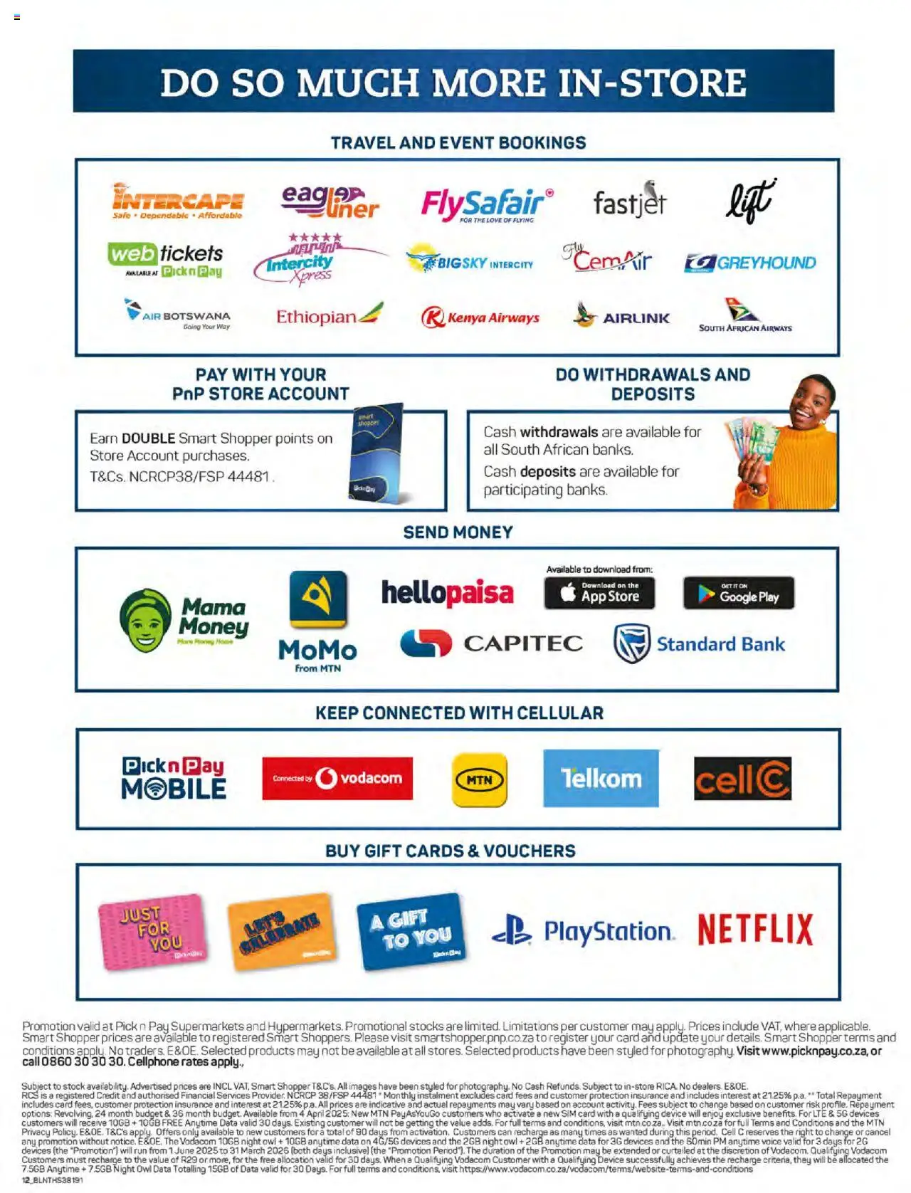 Pick n Pay - Cellular Specials │ valid from 11.08.2025 | Page: 12 | Products: Data, Sim, Press, Stock