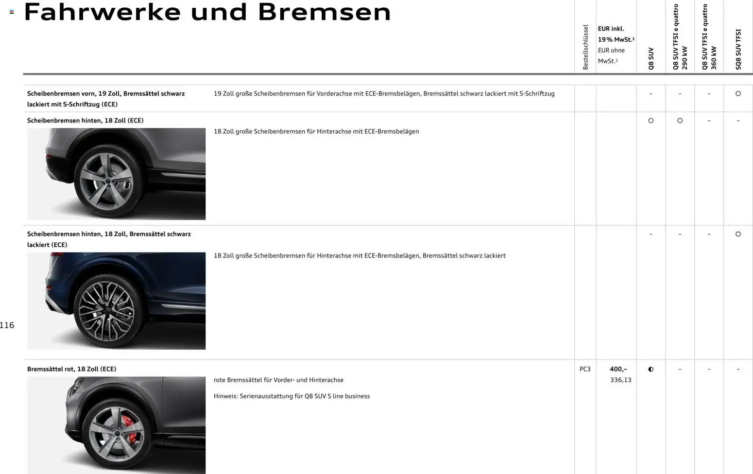 Audi Q8 – gültig ab 06.11.2025 | Seite: 116