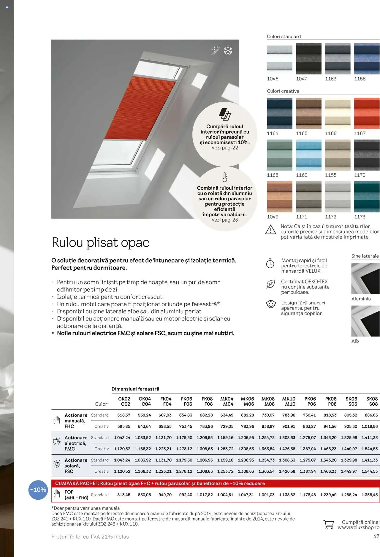 Noul catalog Velux – valabil de la 25.02.2025 | Pagină: 47 | Produse: Fereastră