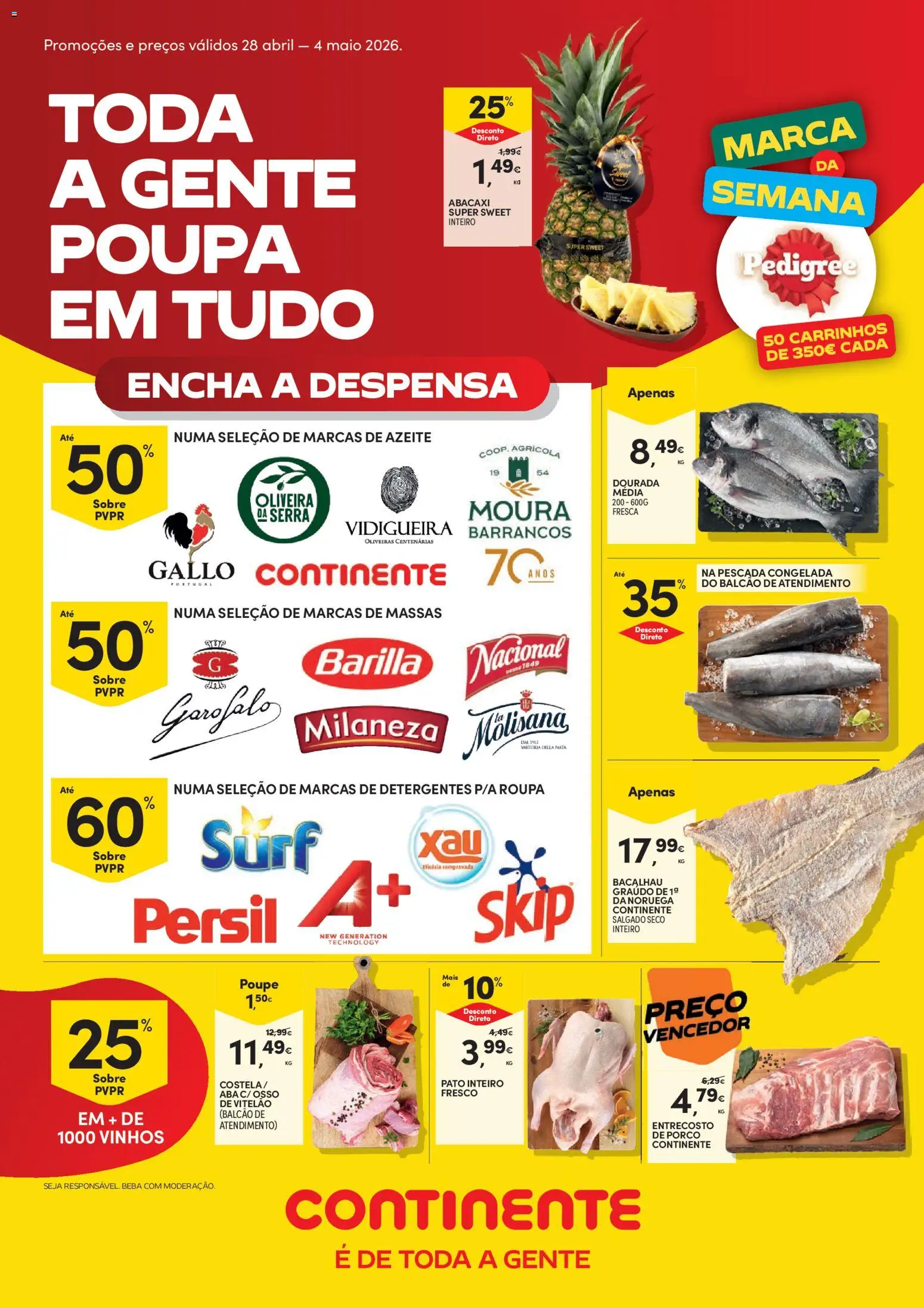 Continente folheto │ válido de 28.04.2026 | Página: 1 | Produtos: Azeite, Bacalhau, Pescada, Abacaxi