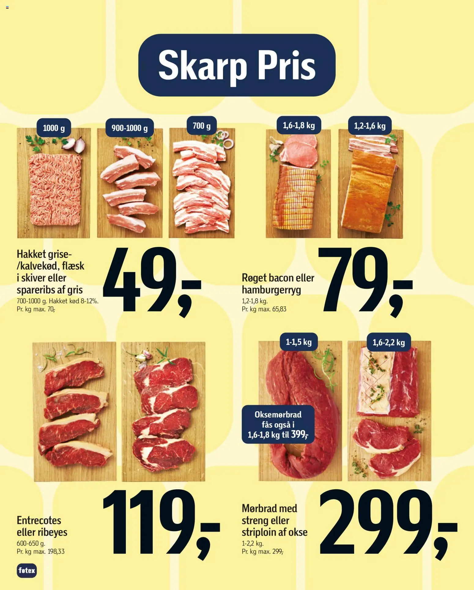 Føtex tilbudsavis – gyldig fra 20.03.2026 | Side: 9 | Produkter: Hakket kød, Spareribs, Bacon, Hamburgerryg