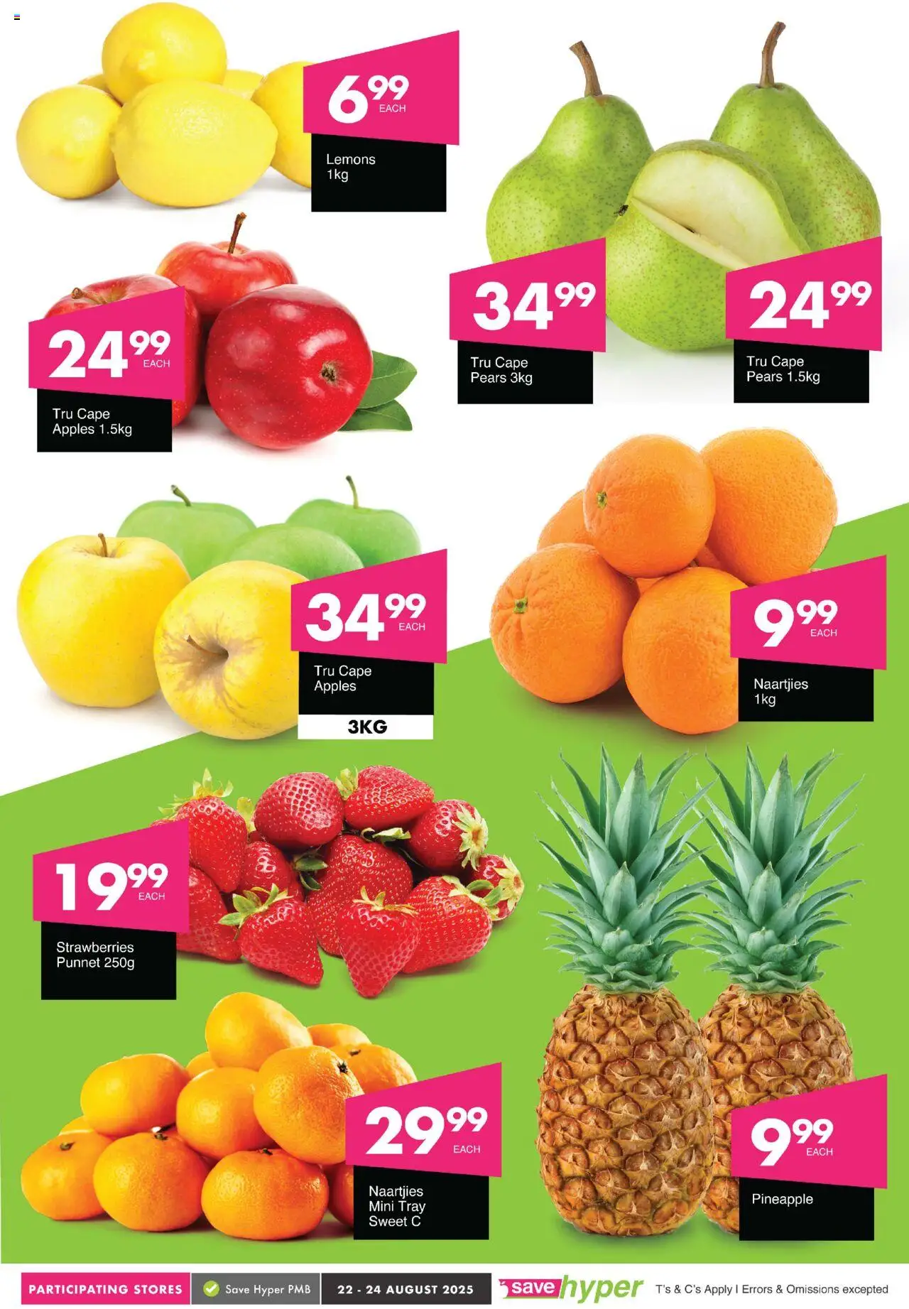 Save - Weekend Wow │ valid from 22.08.2025 | Page: 6 | Products: Pears, Apples, Pineapple, Strawberries