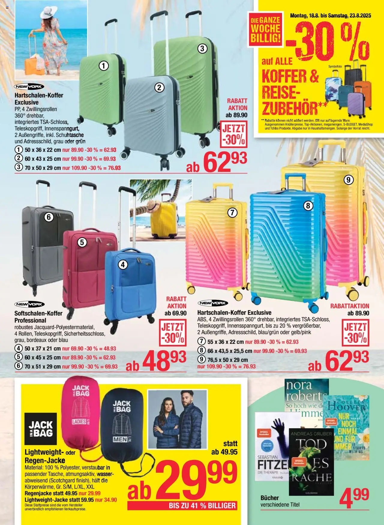 Maximarkt Flugblatt gültig ab 18.08.2025 | Seite: 19 | Produkte: Wasser, Koffer