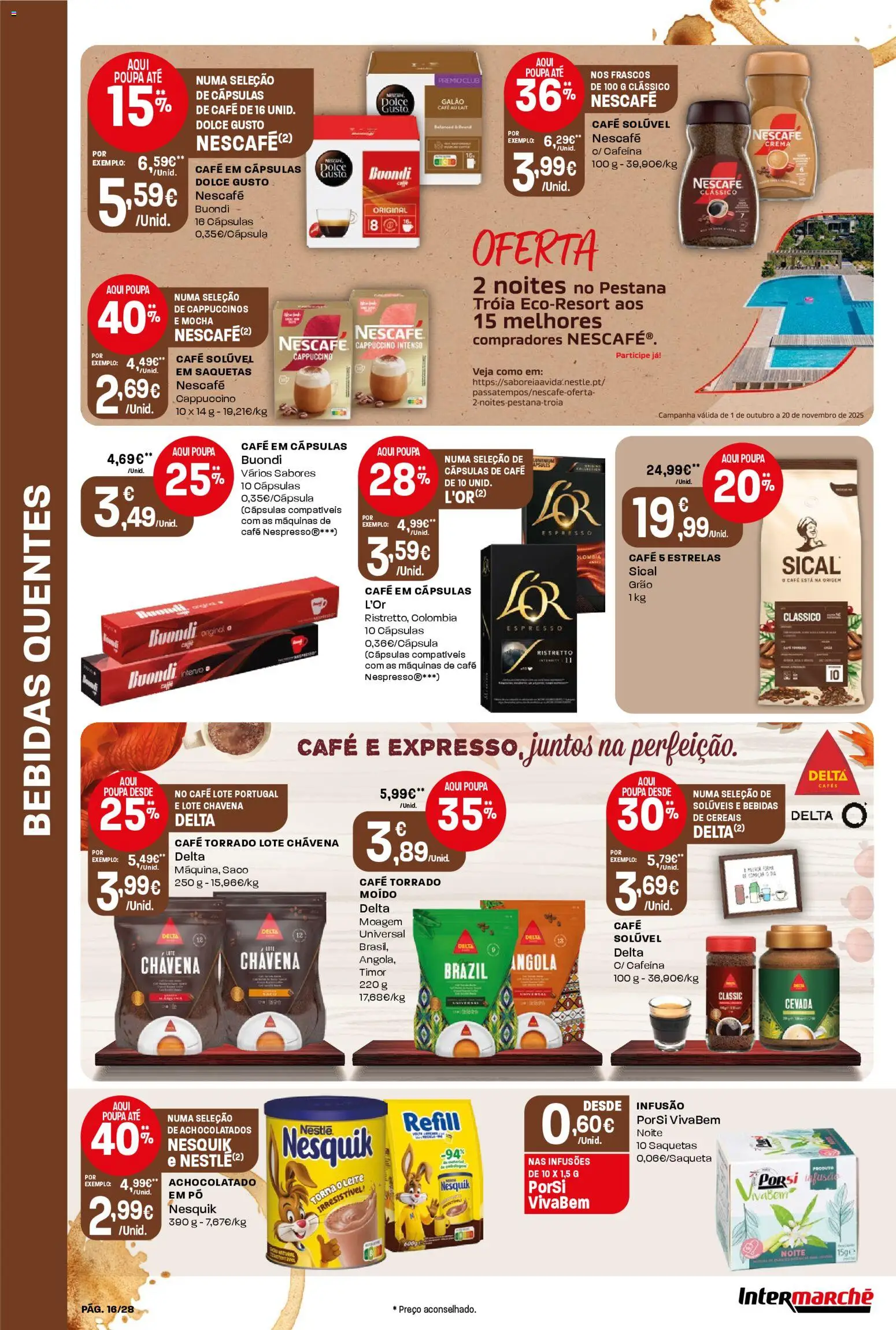Intermarché Folheto Contact │ válido de 13.11.2025 | Página: 16 | Produtos: Pó, Café solúvel, Leite, Nestlé