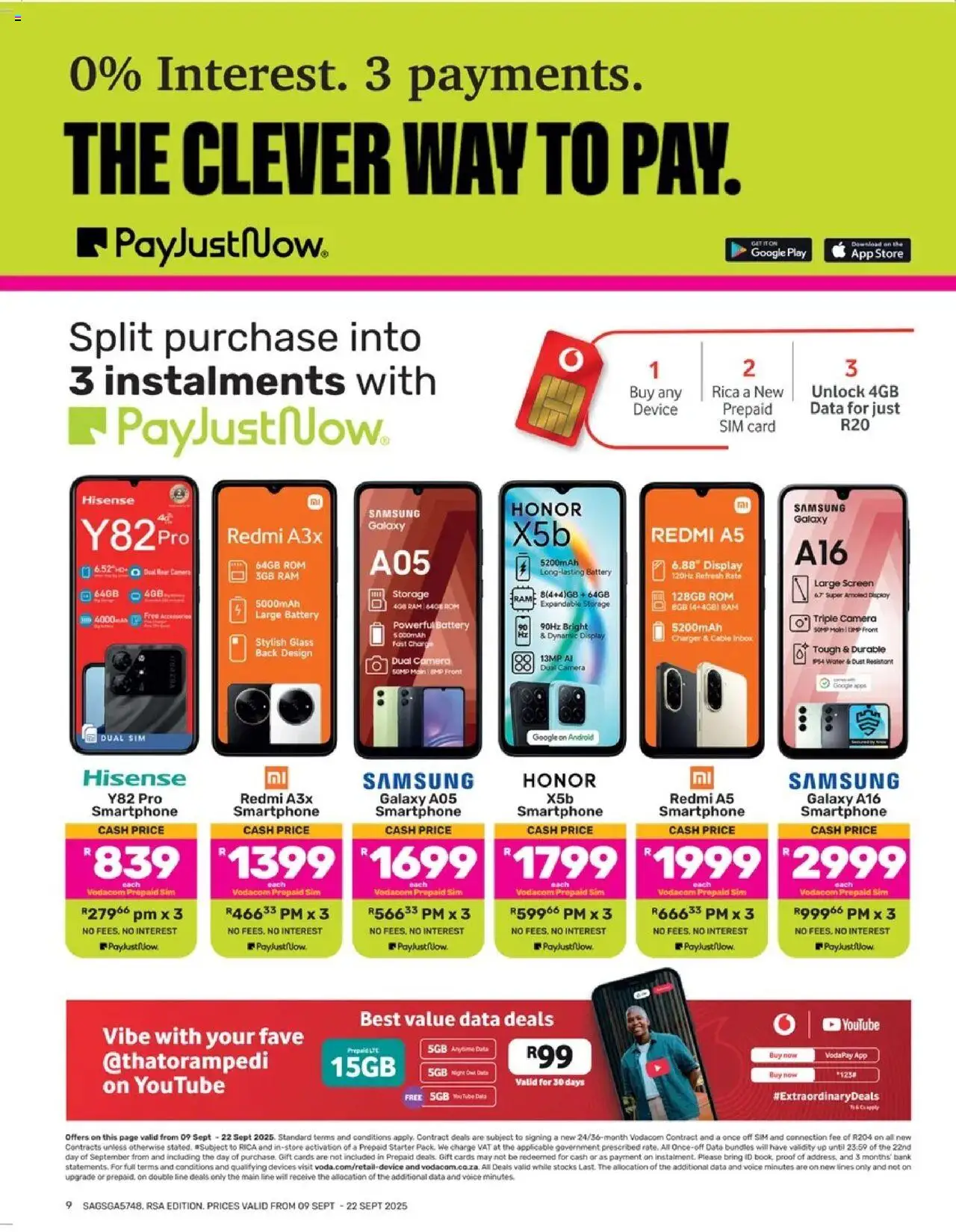 New Game catalogue – valid from 09.09.2025 | Page: 9 | Products: Data, Sim, Smartphone, Cable