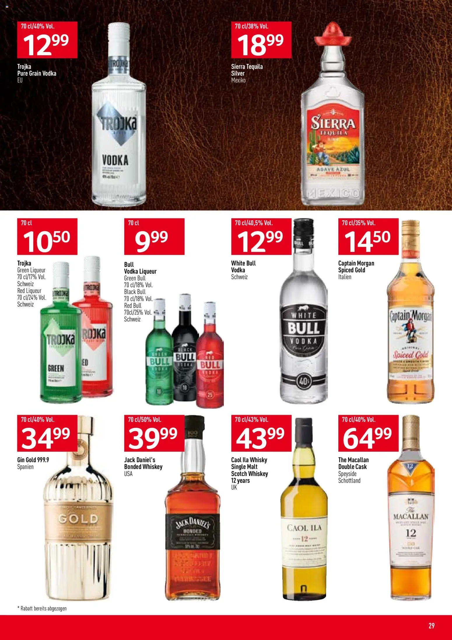 Prodega Aktionen – gültig ab 03.11.2025 | Seite: 29 | Produkte: Red bull, Gin, Whiskey