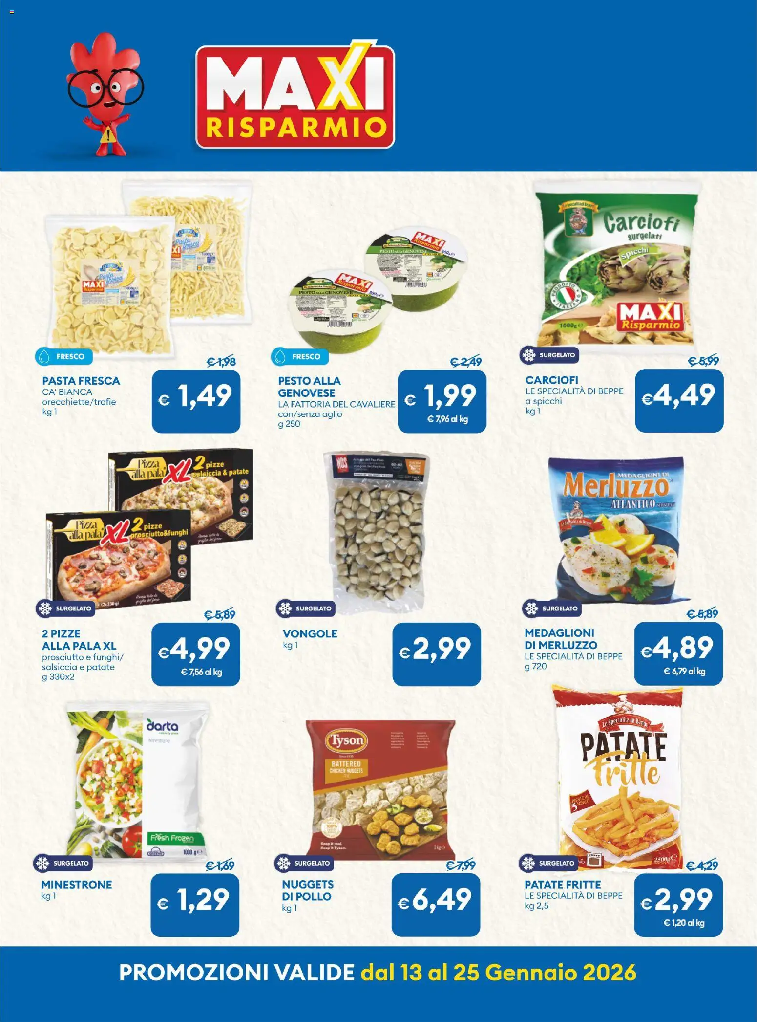 Volantino MD Discount del 13.01.2026 | Pagina: 4 | Prodotti: Pizza, Nuggets, Salsiccia, Aglio