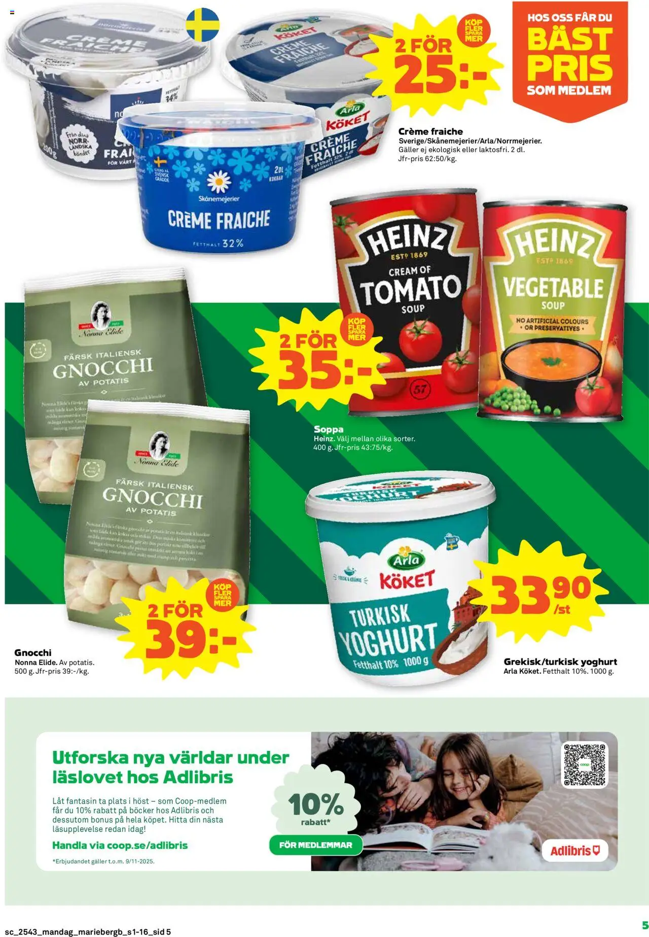 Coop Forum reklamblad aktuell från 20.10.2025 | Sida: 5 | Produkter: Galler, Creme fraiche, Yoghurt, Potatis