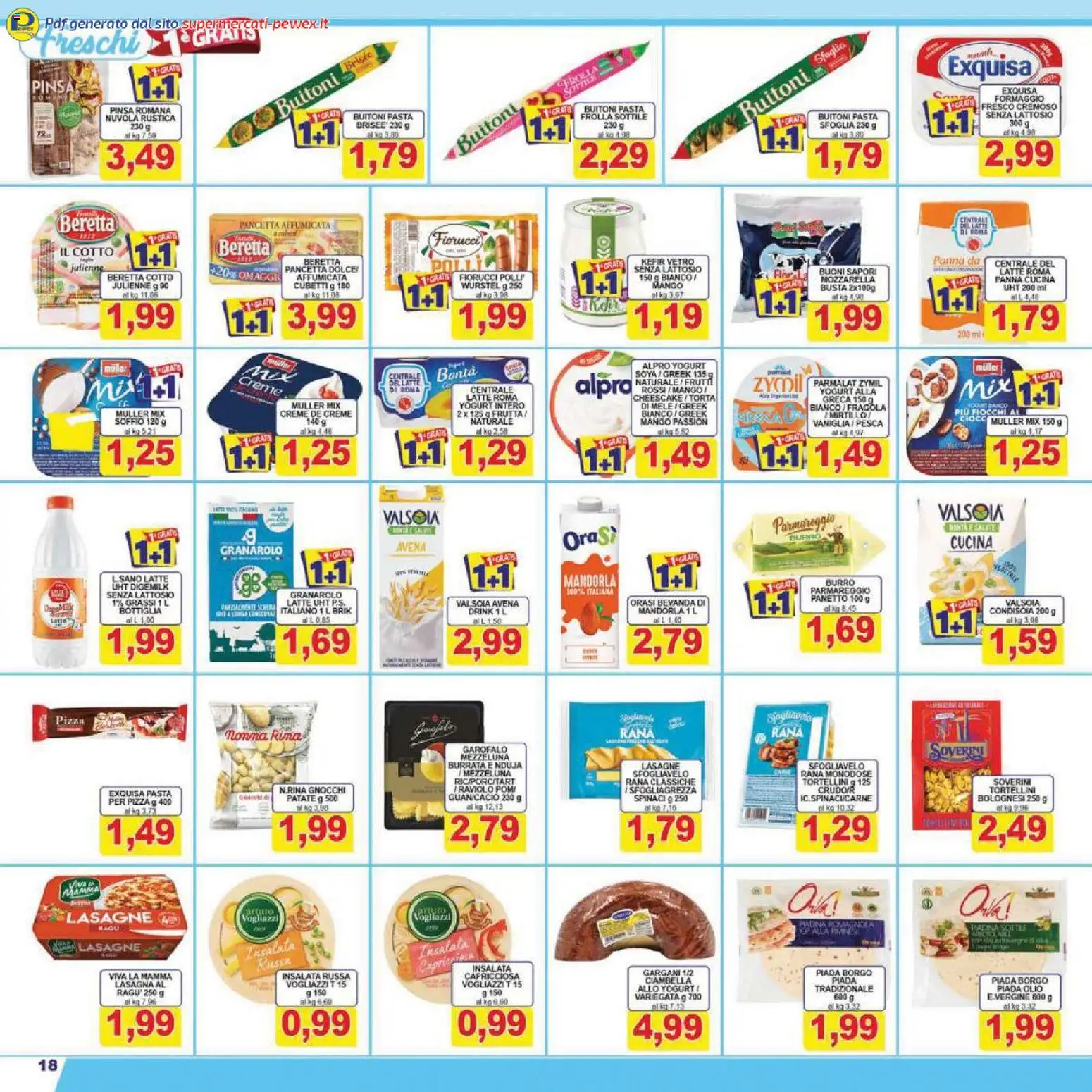 Volantino Pewex del 13.02.2026 | Pagina: 18 | Prodotti: Yogurt, Mele, Pancetta, Mozzarella