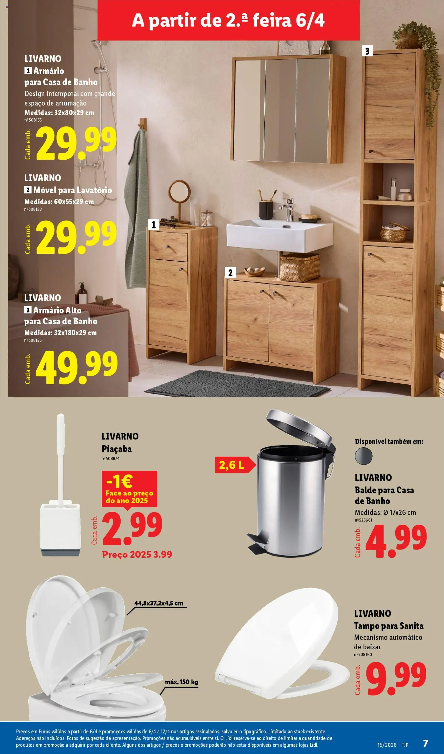 Lidl Novidades │ válido de 06.04.2026 | Página: 7 | Produtos: Balde, Armário, Casa de banho, Banho