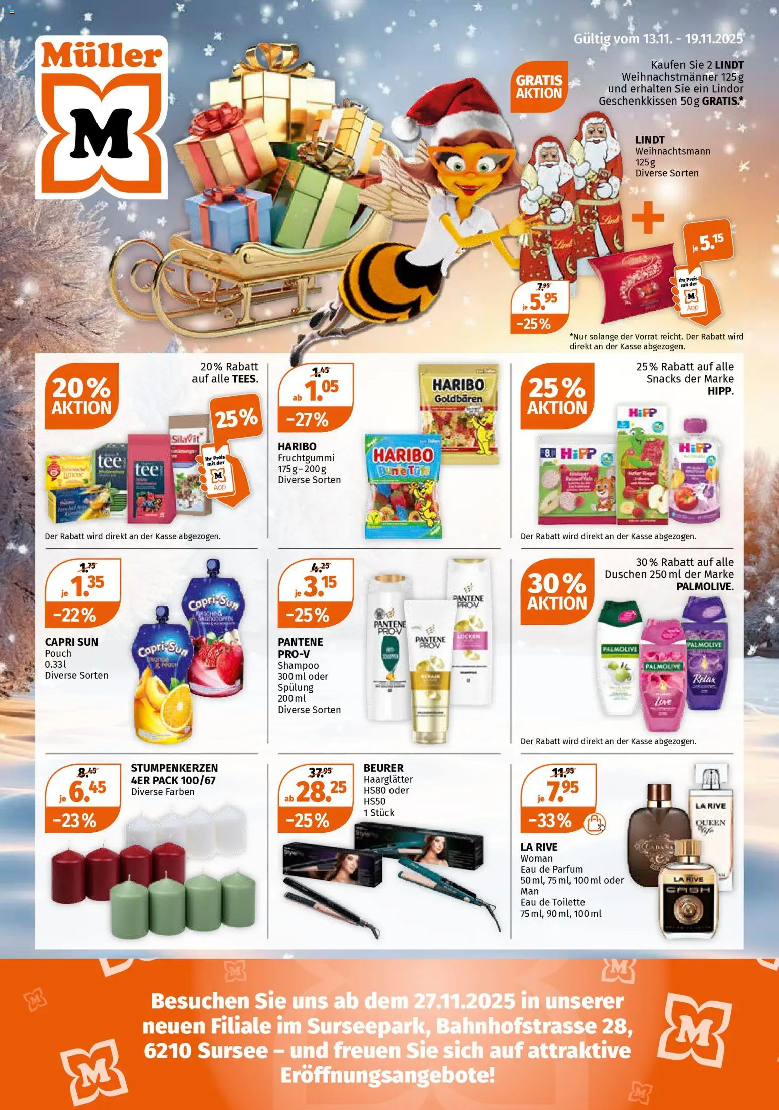 Müller Aktionen – gültig ab 13.11.2025 | Seite: 1 | Produkte: Haarglätter, Toilette, Parfüm, Shampoo