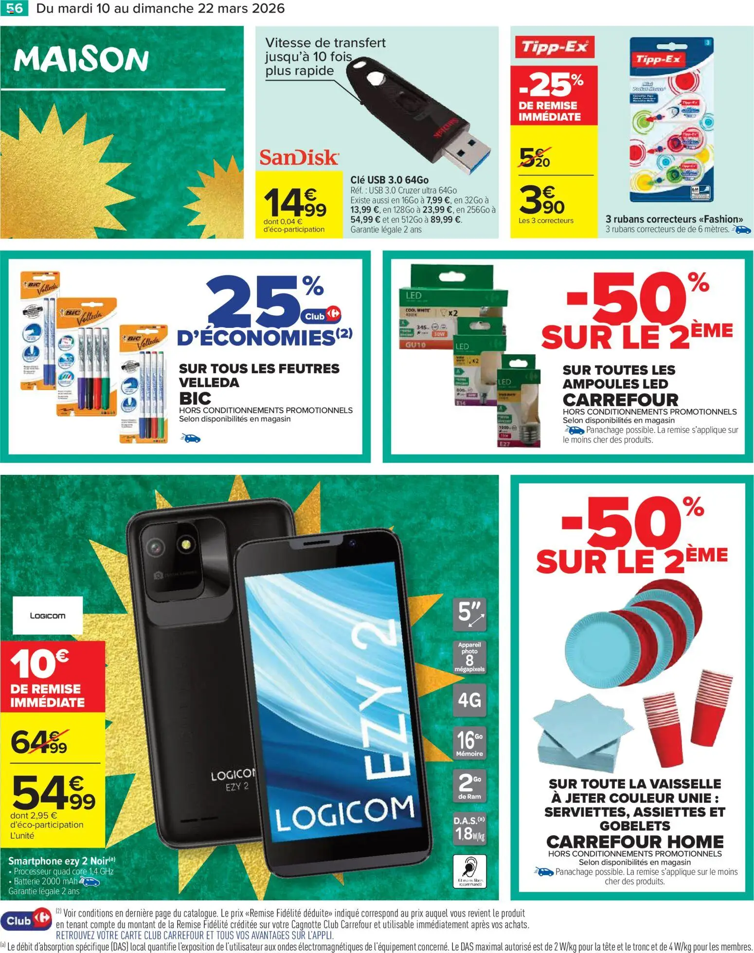 {H1} | Page: 58 | Produits: Smartphone, USB, Batterie, clé USB