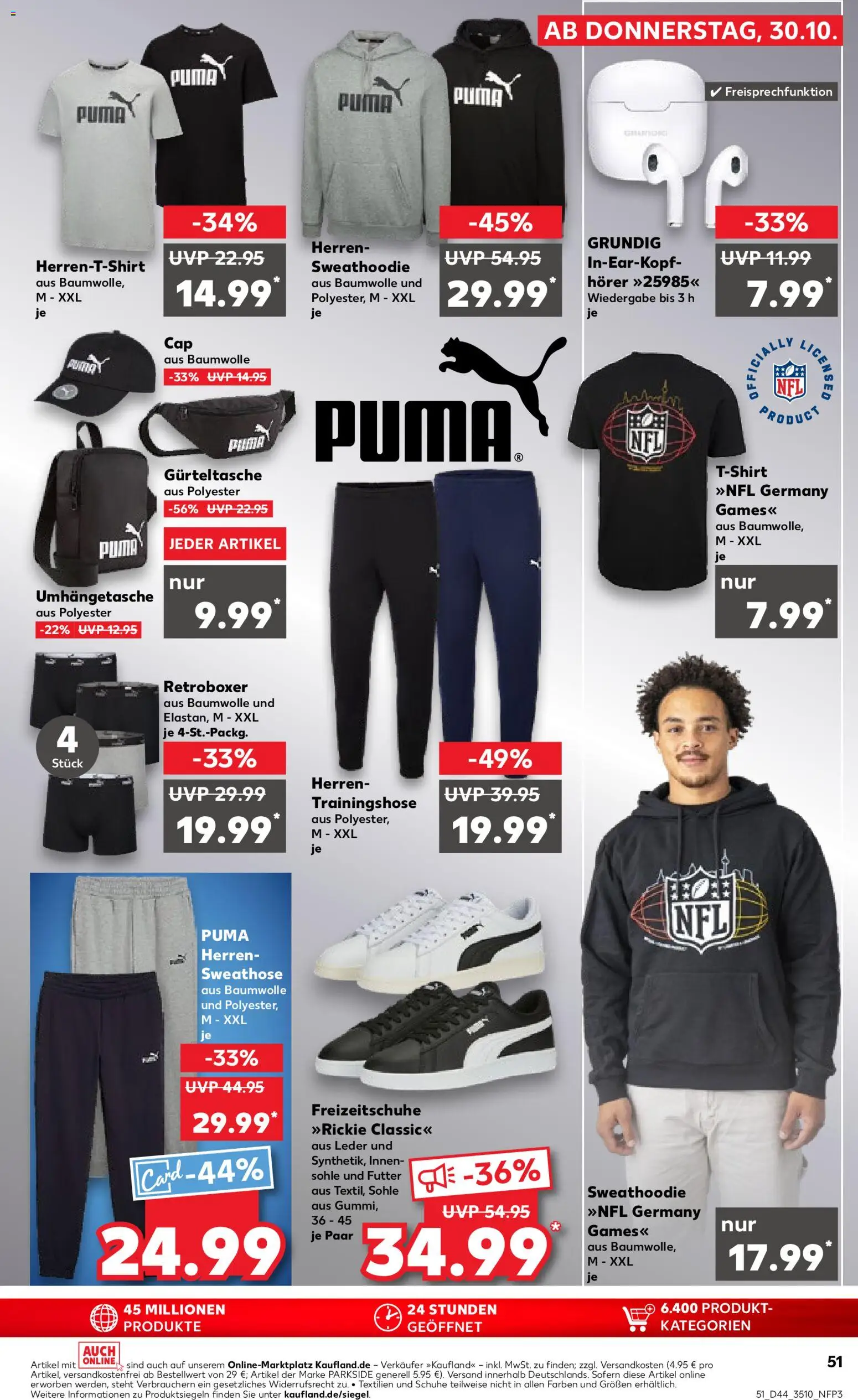 Kaufland prospekt Leipzig	 – gültig ab 30.10.2025 | Seite: 51 | Produkte: Sweathose, Trainingshose, Hoodie, Boxer