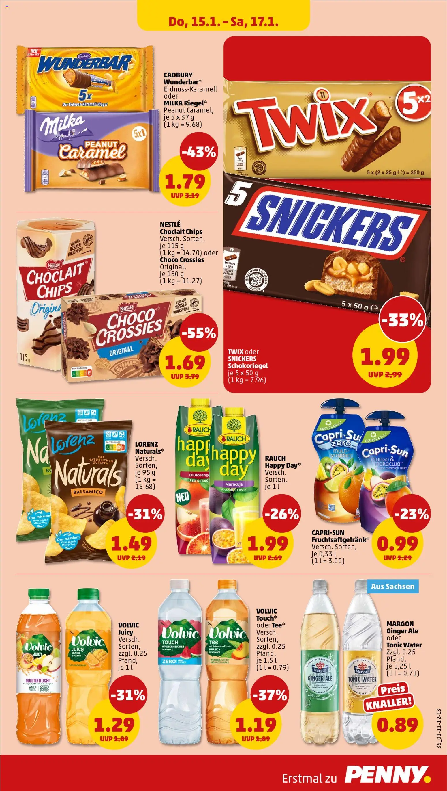 Penny Prospekt 	 – gültig ab 12.01.2026 | Seite: 39 | Produkte: Mango, Pfirsich, Tee, Volvic