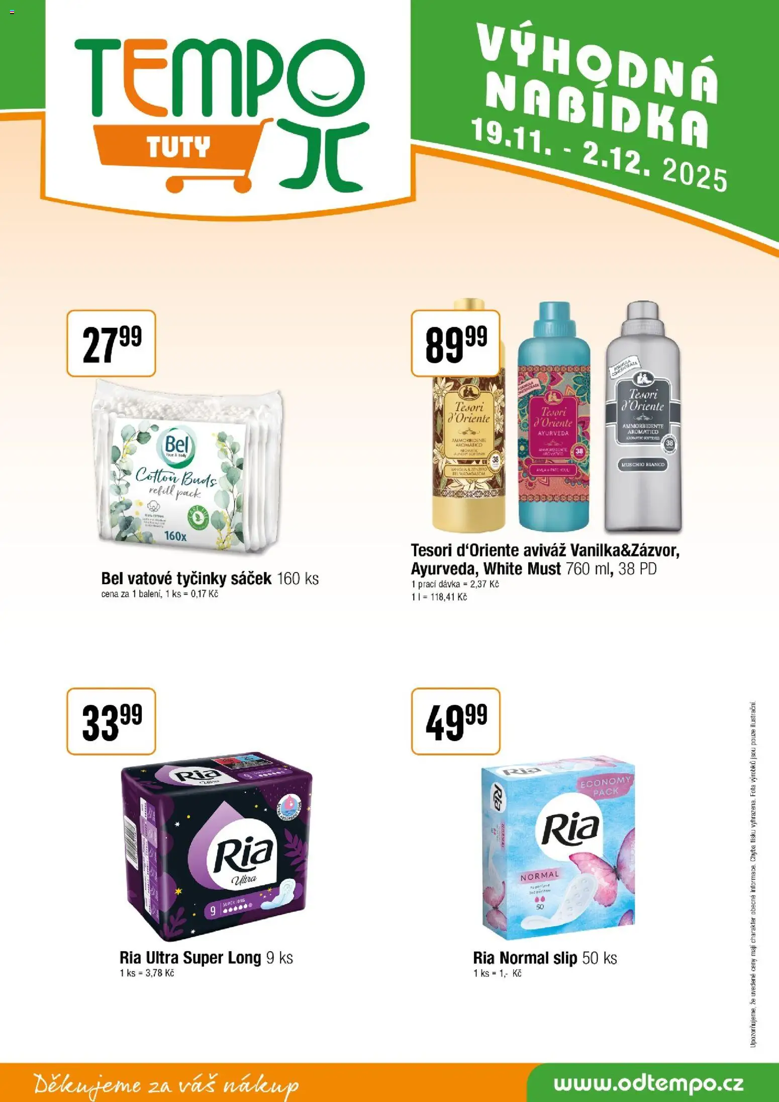 Tempo leták - Tuty od 19.11.2025 | Strana: 18 | Produkty: Aviváž, Tesori d'Oriente, Tesori d'Oriente Aviváž, Sáček