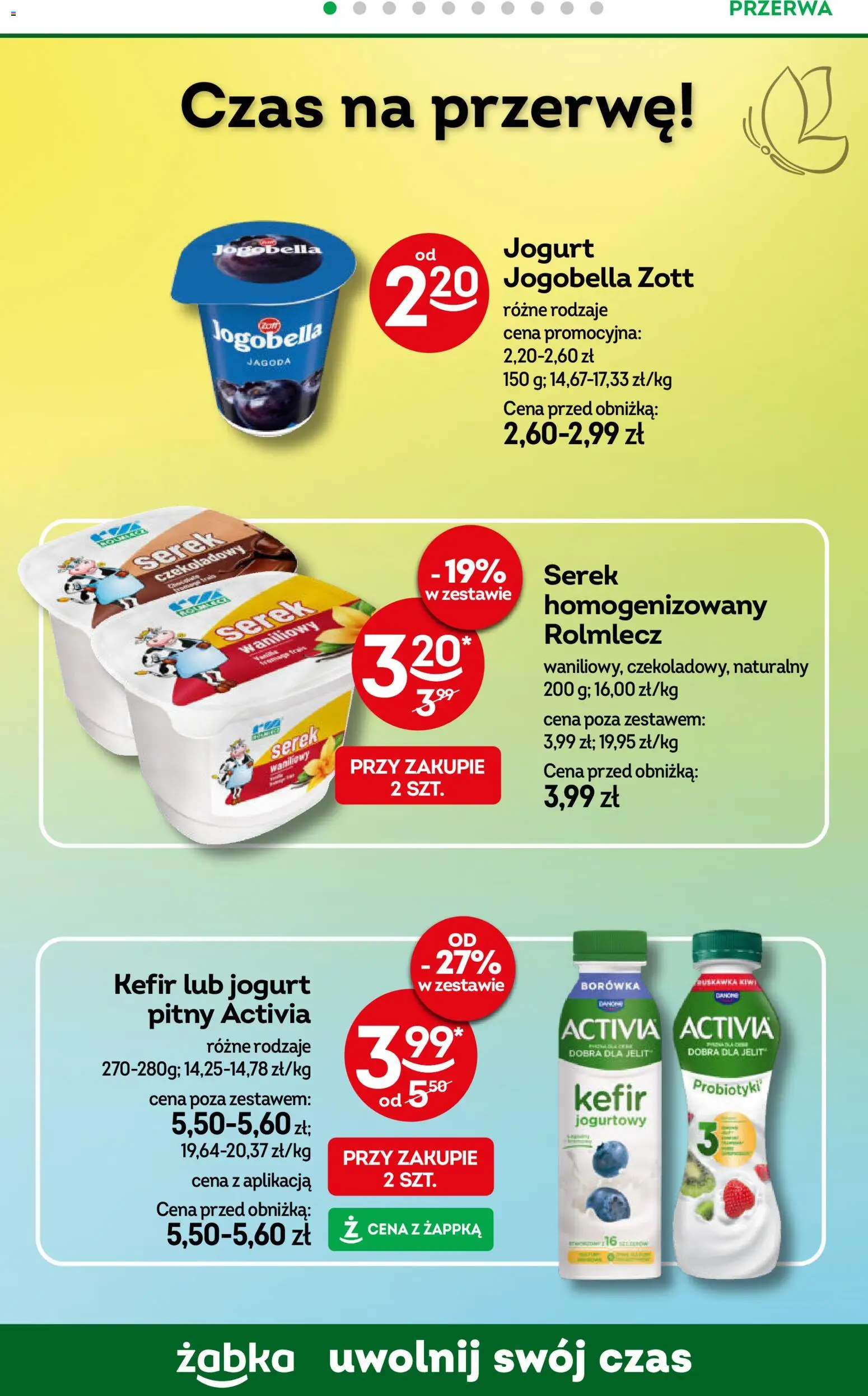 Żabka gazetka od 22.04.2026 | Strona: 72 | Produkty: Kefir, Serek, Jogurt